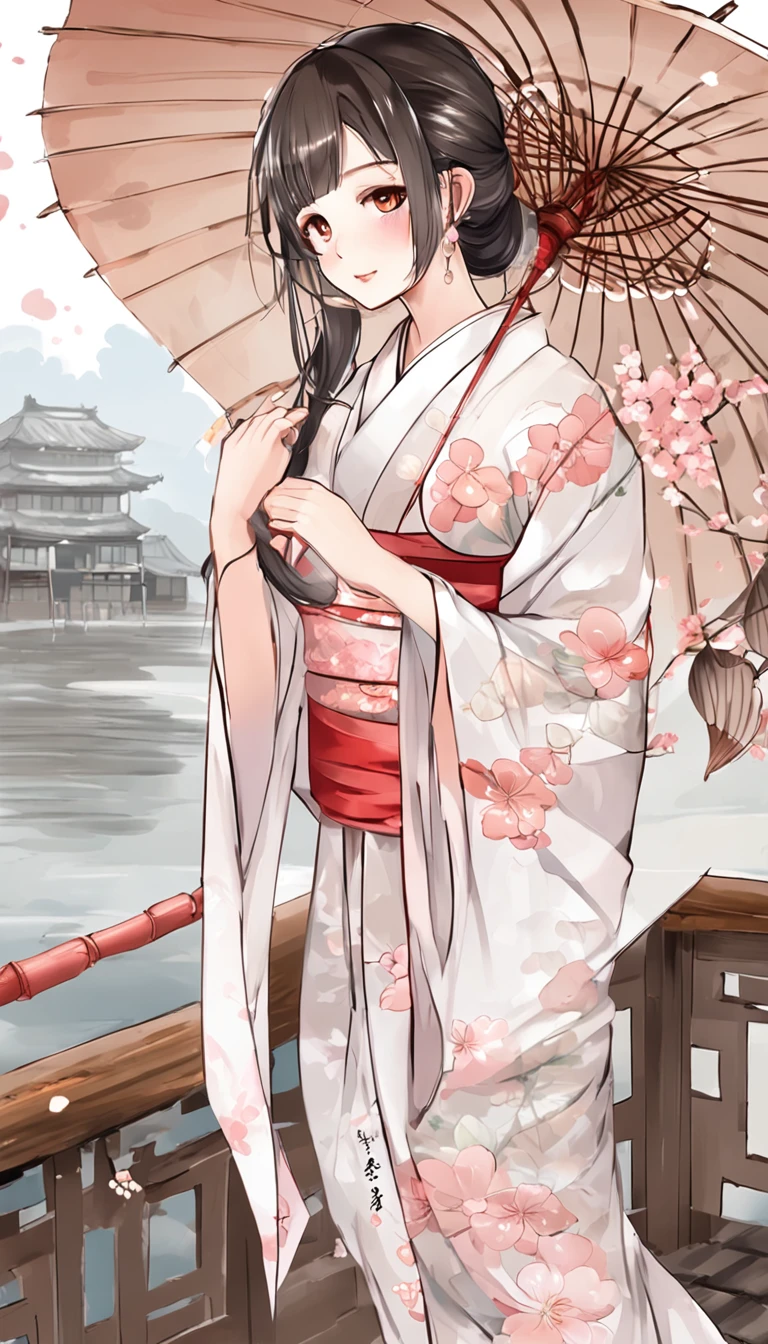 (RAW photo, insanely details, high resolution, Best quality), one japanese girl, (Very small hands:1.5, Very thin fingers:1.5),
(Photographs of the head and perineum:1.5), (Perineal shooting, Low positions:1.2, low angle shot, front-facing view),
(Breasts are normal, nedium breasts:1.5),
(Detailed skin, Shiny skin), (Detailed face, Detailed eyes, Shining eyes, Glossy lips),
(Cinematic lighting),(Smile sadly)、
A rainy night in Edo,The moon shines in the clouds,
Girl in elegant yukata、Stand on a stone bridge over a wide river.
She doesn't have an umbrella, Her hair and clothes were soaked with the rain.
She looked at the water with a sad expression。
On both sides of the river, Appearance々Shops are lined with buildings..
The building is made of wood、There are paper windows and straw roofs.
Some of them are、There are signboards and lanterns hanging outside, See the name or area of expertise.
The only sound was rain, A river, and the wind.
(Everything is pure and transparent),
(Elegant yukata:1.5, Soft and delicate fabric, The curvy beauty of her body is painted on the yukata:1.5),
(Rain at night:1.5, Walk without an umbrella:1.5, Add color to the city while blending in with nature),
Hair shines even more when wet in the rain,
(Water droplets drip from the ends of the hair, Sparkling water droplets like gemstones),
(Soft light from street lamps, Light particles dance in the air), She is a night fairy, Her reflection in a puddle in the street,Her poetic beauty, A part of the city that shines.