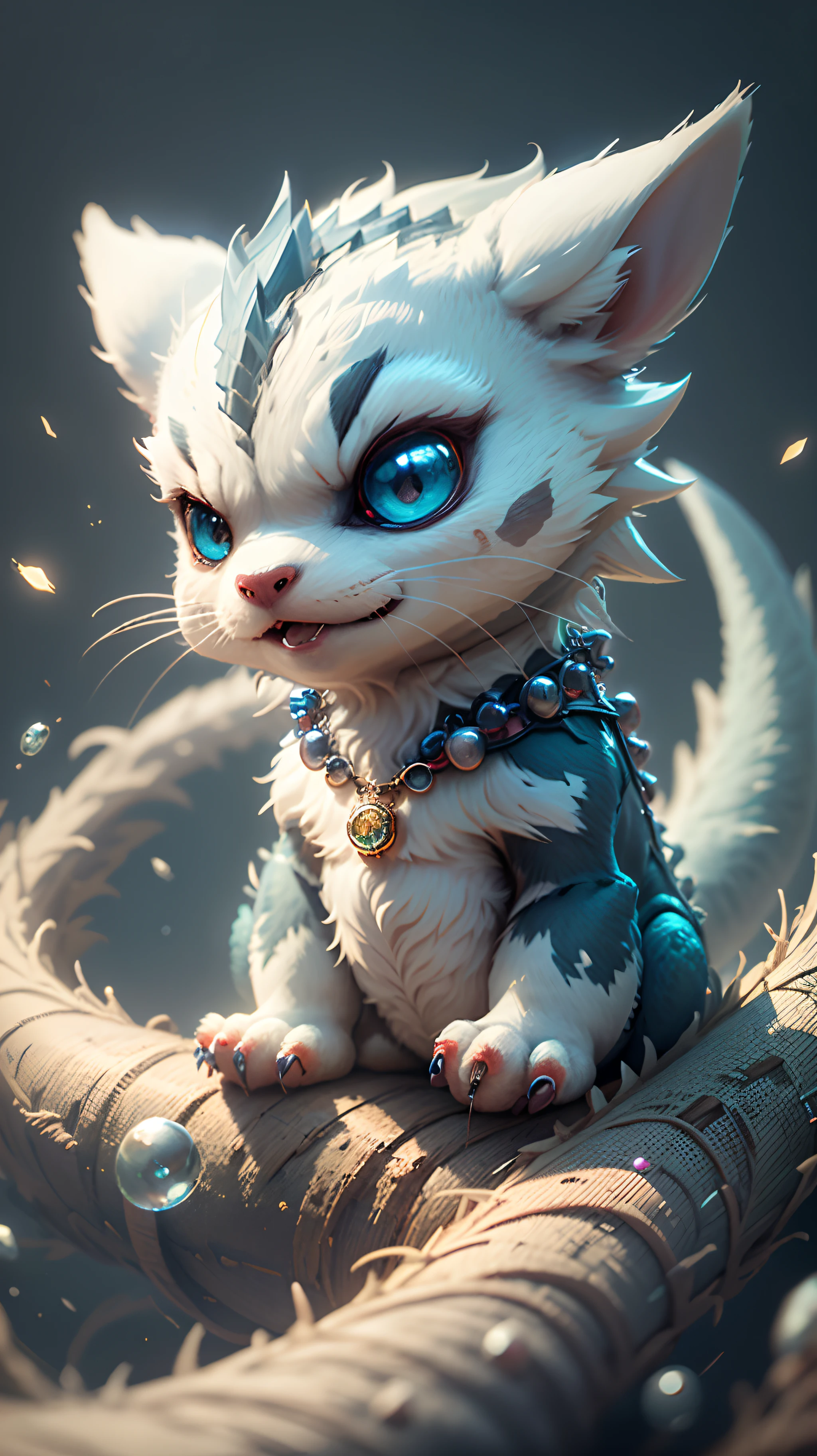 Cute little white dragon,Eyes of different colors,Wearing a necklace,Exaggerated expressions,Lovely and fluffy,Logo design,cartoony,Pokémon,Blue sky,movie light effect,big breasts enchanting,3D矢量艺术,Cute quirky,Fantasy art,Background bokeh,handpainted,digitial painting,gentlesoftlighting,Isometric style,4K 分辨率,photoreal render,Highly detailed and clean,Vector Image,Photorealistic masterpiece,professional photoshooting,simple space background,flat white background,isometry,