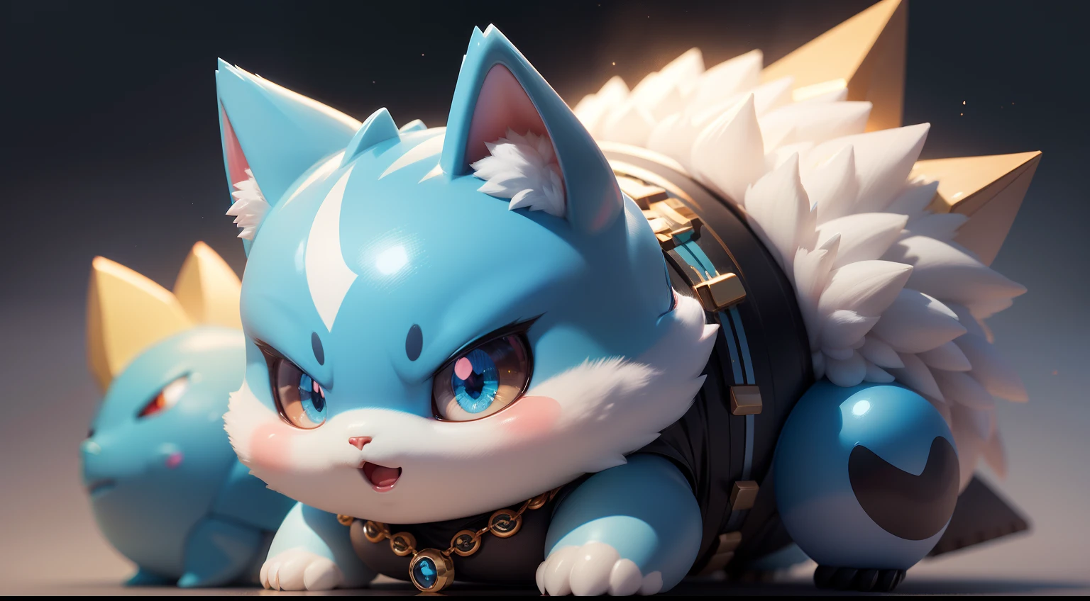 Hiryu,Eyes of different colors,Wearing a necklace,Exaggerated expressions,Lovely and fluffy,Logo design,Cartoony,Pokémon,Blue sky,movie light effect,big breasts enchanting,3D矢量艺术,Cute quirky,Fantasy art,Background bokeh,handpainted,digitial painting,gentlesoftlighting,Isometric style,4K 分辨率,photoreal render,Highly detailed and clean,Vector image,Photorealistic masterpiece,professional photoshooting,simple space background,flat white background,isometry,