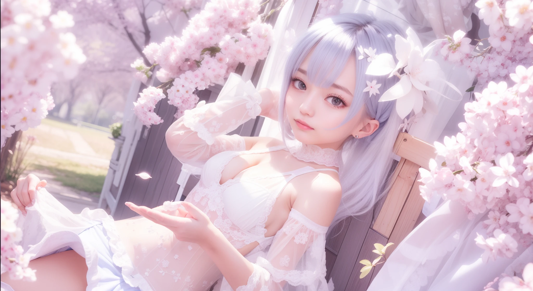 hightquality、masutepiece、Clean face、invisible clothes、very transparent clothing、very transparent underwear