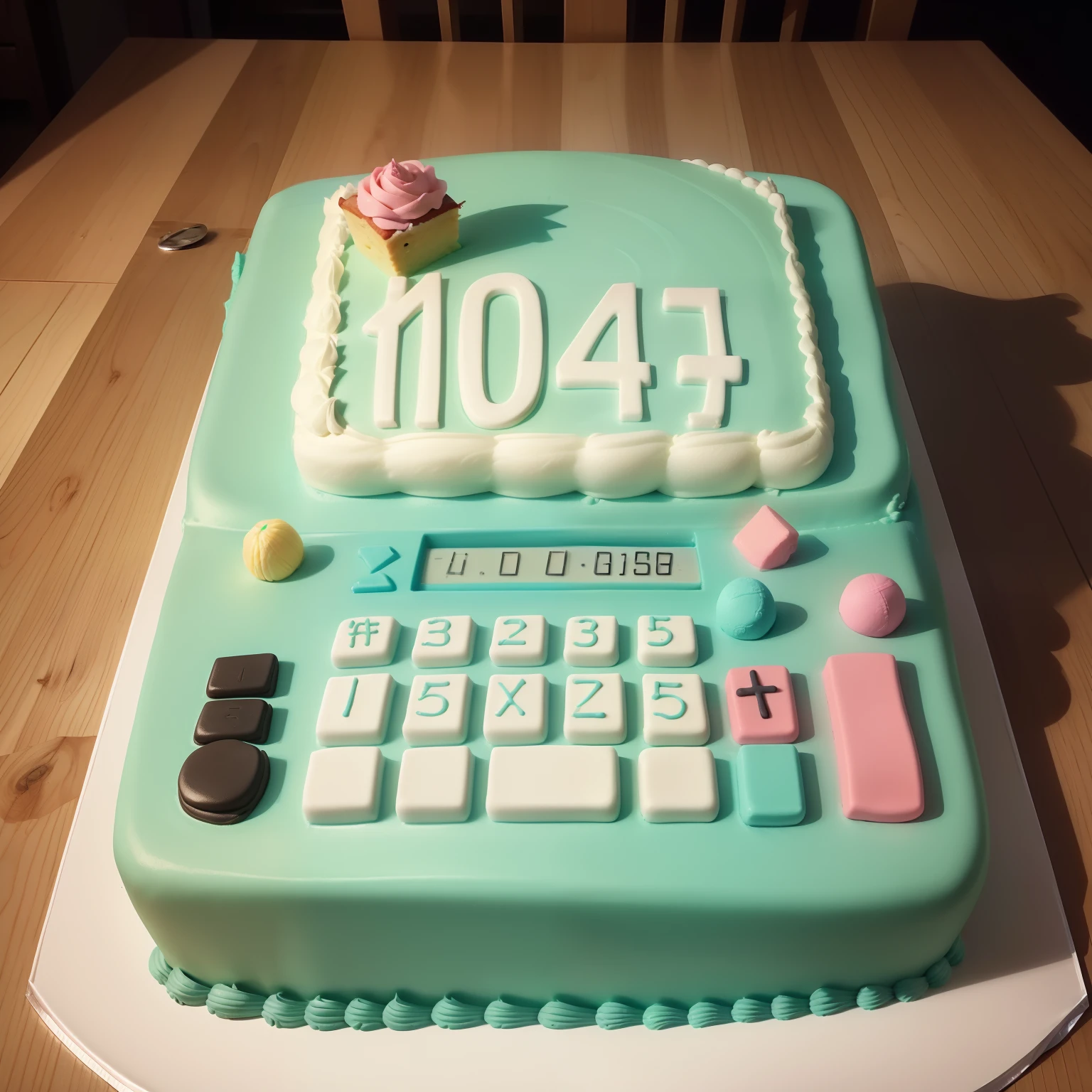 A cake with a calculator shape