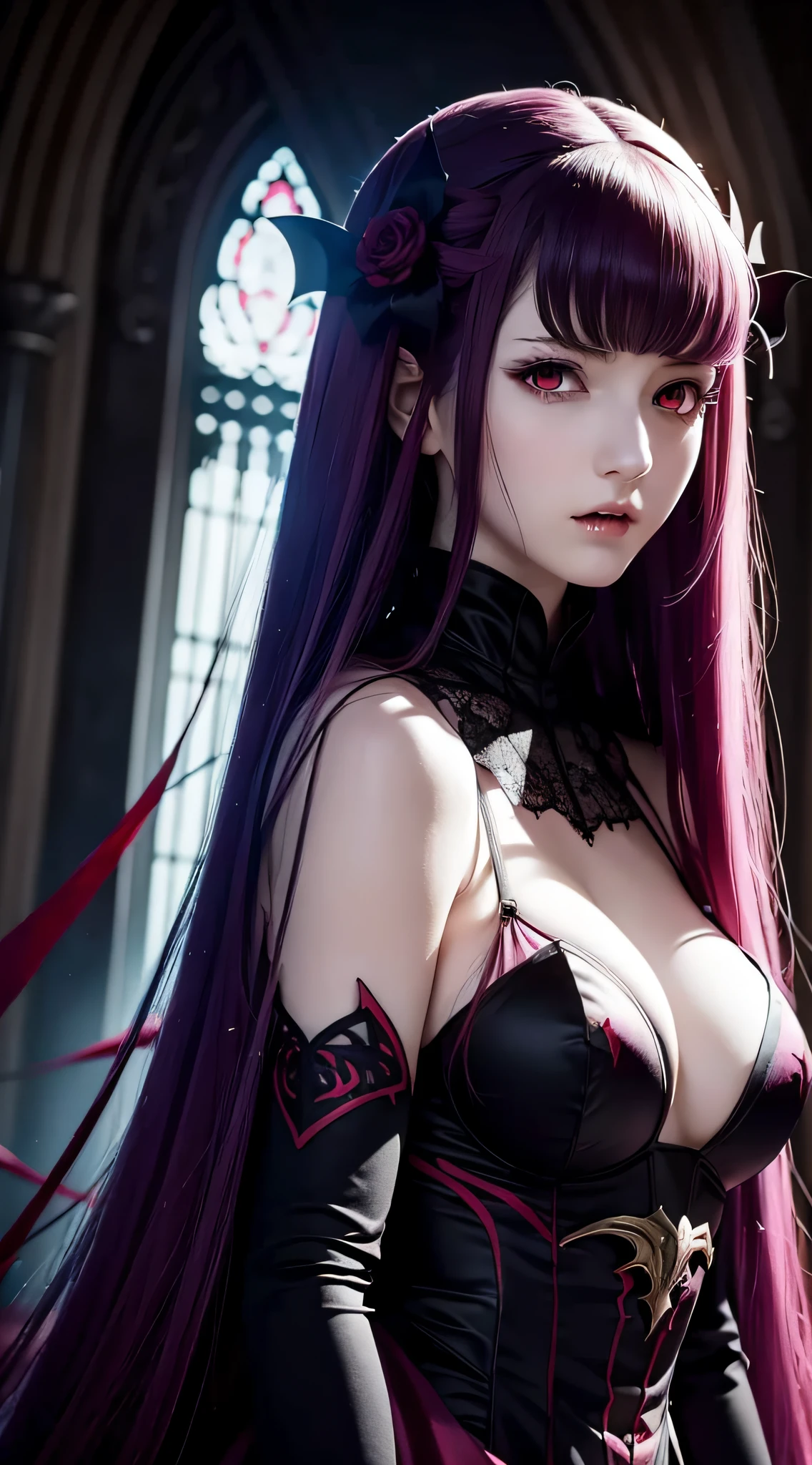 Vampire girl Shalltear Bloodfallen: Overlord anime, best quality, masterpiece, (realistic:1.2), Front, detailed face, (((masterpiece))), (((best quality))),(((extremely detailed))), illustration, mysterious,