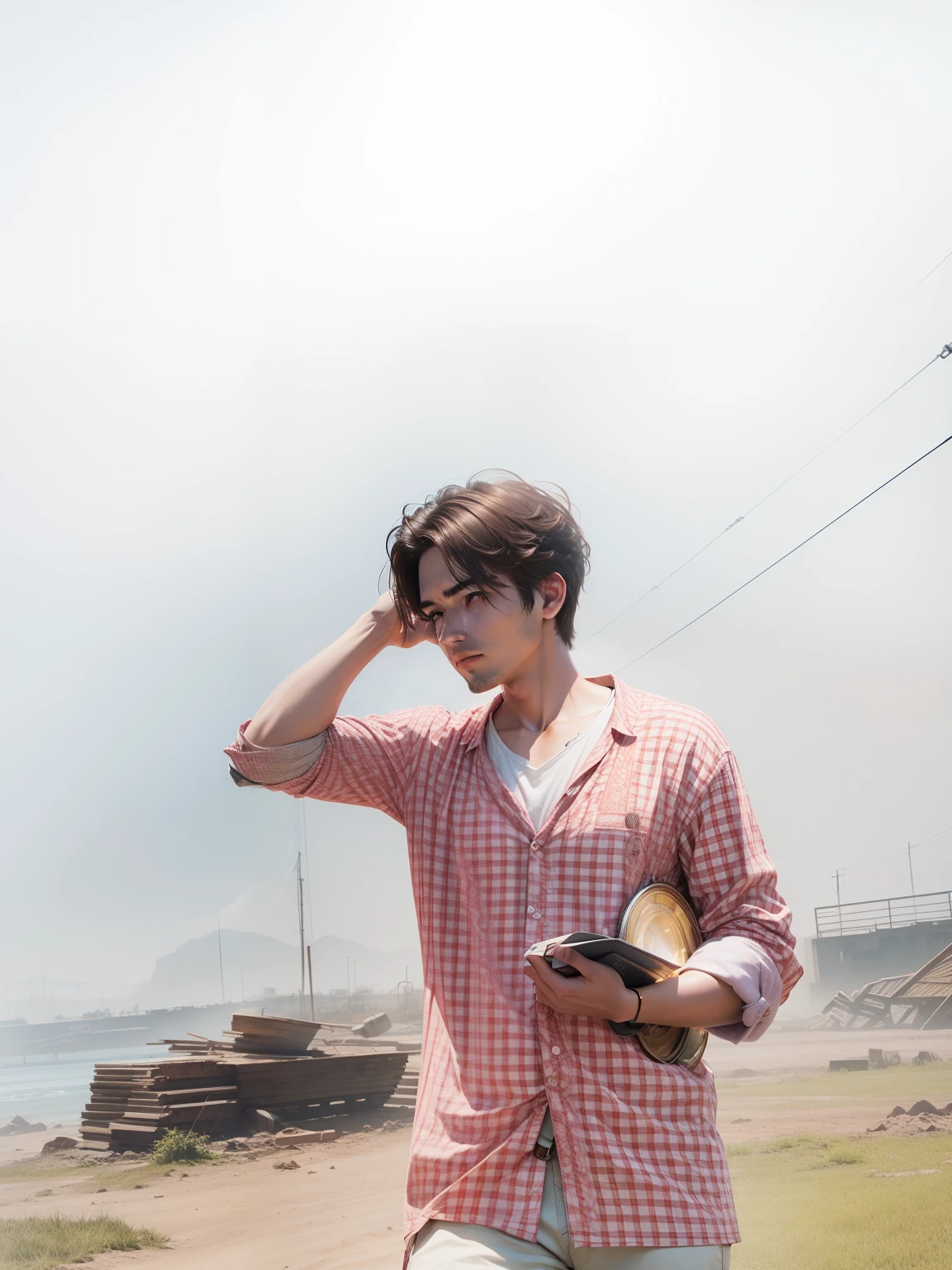 Sunlight aesthetic background realistic face'