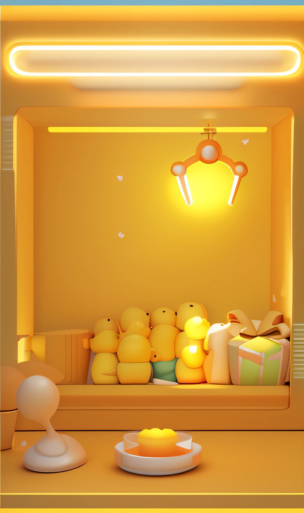 CG art,promotional render, 3 d product render, 3 dmax,rays of sunshine,adolable,It is decorated in a light orange and yellow style,Graphic design inspiration illustration、