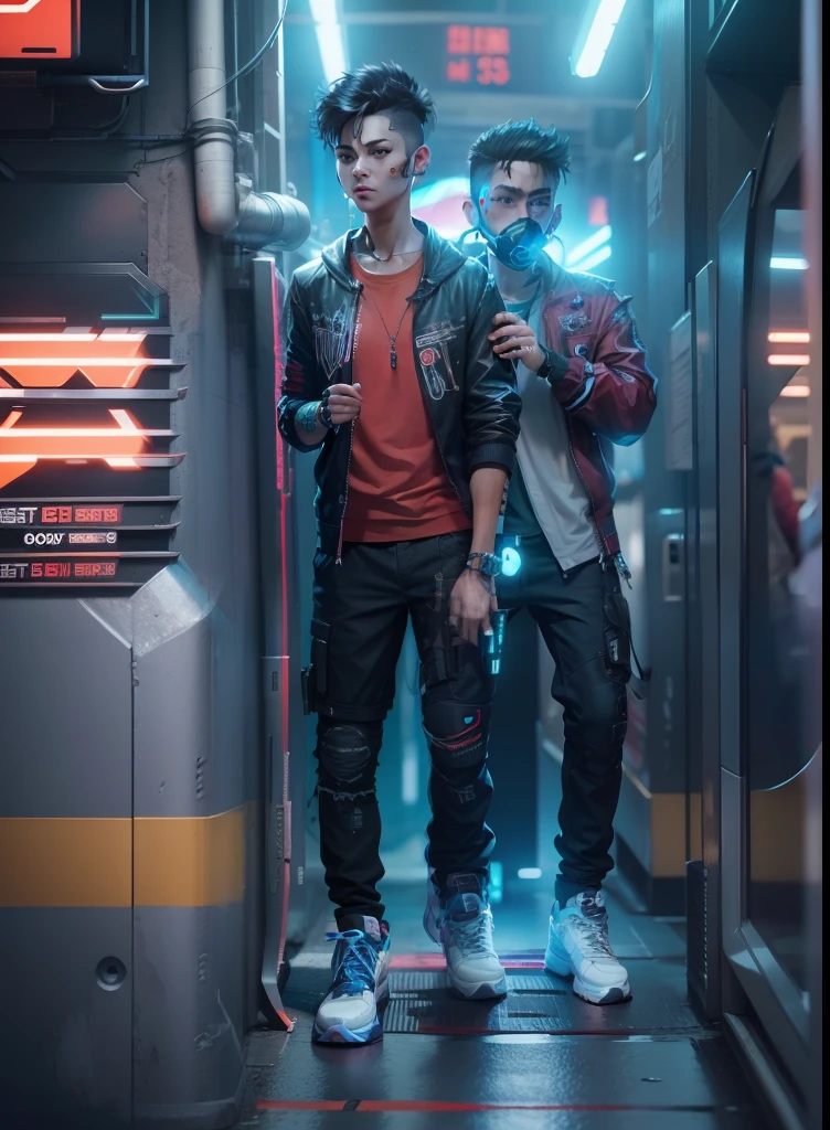 Change background cyberpunk hundshom boy realstic face 8k ultra realstic