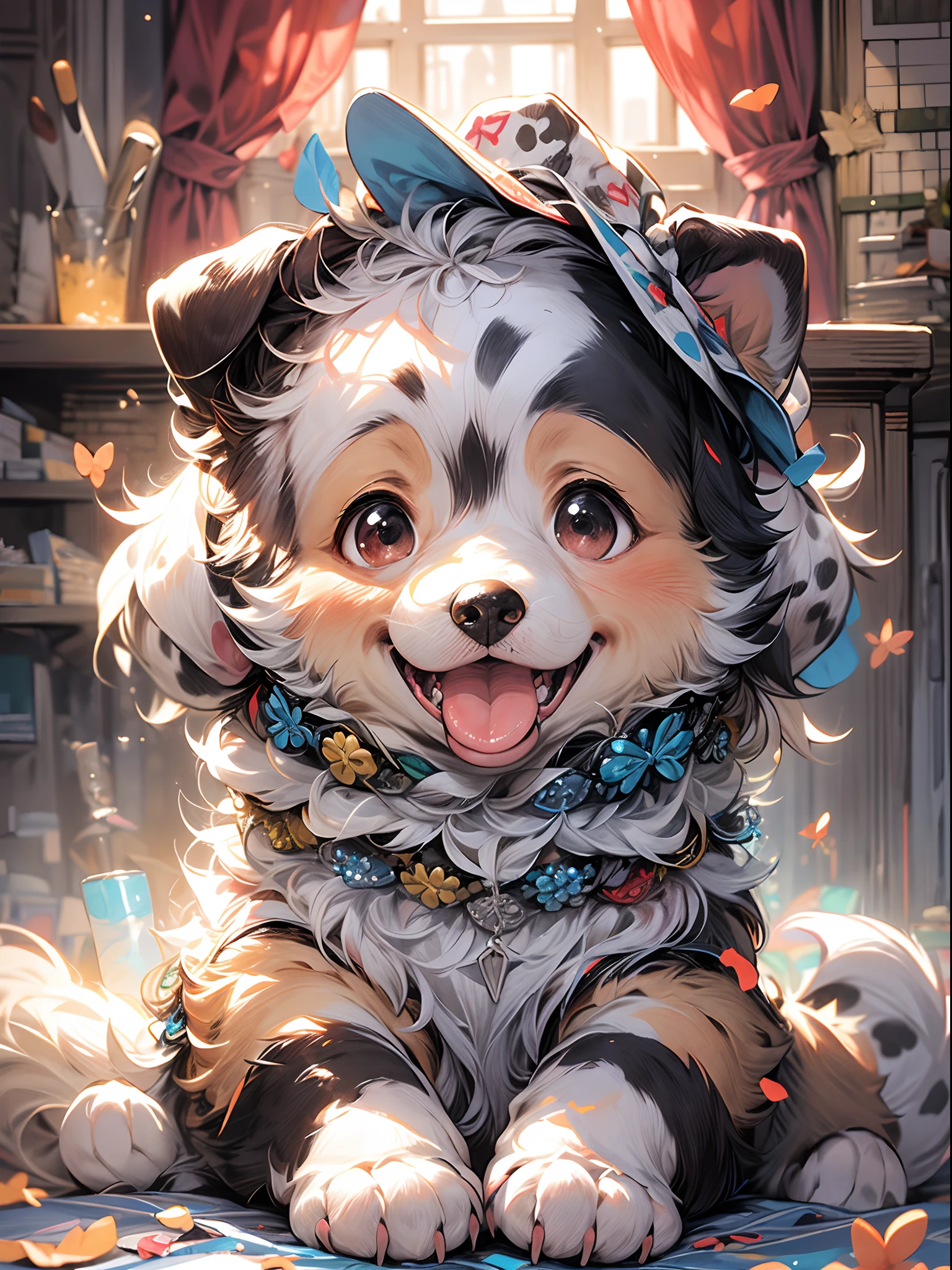 , (masterpiece:1.2), best quality,PIXIV, ((adorable Dalmatian)), playful ,happy,cute