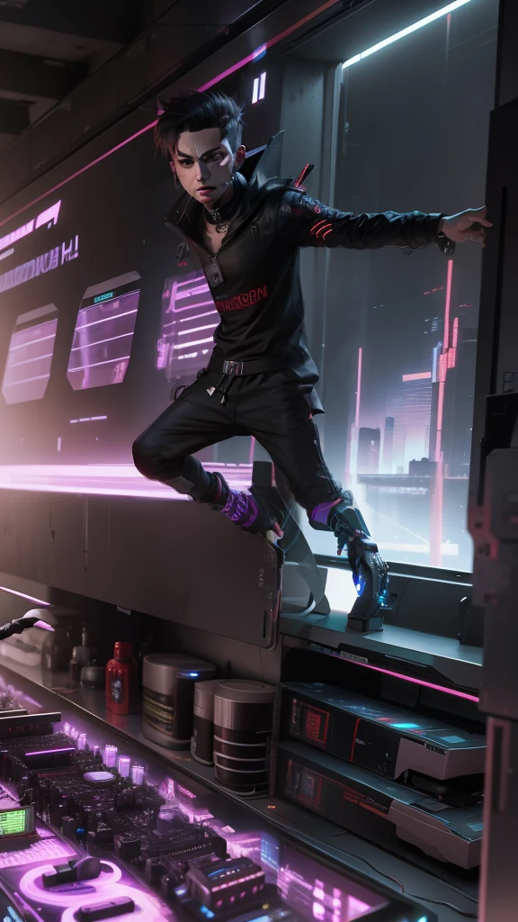 Change background cyberpunk hundshom boy realstic face 8k ultra realstic