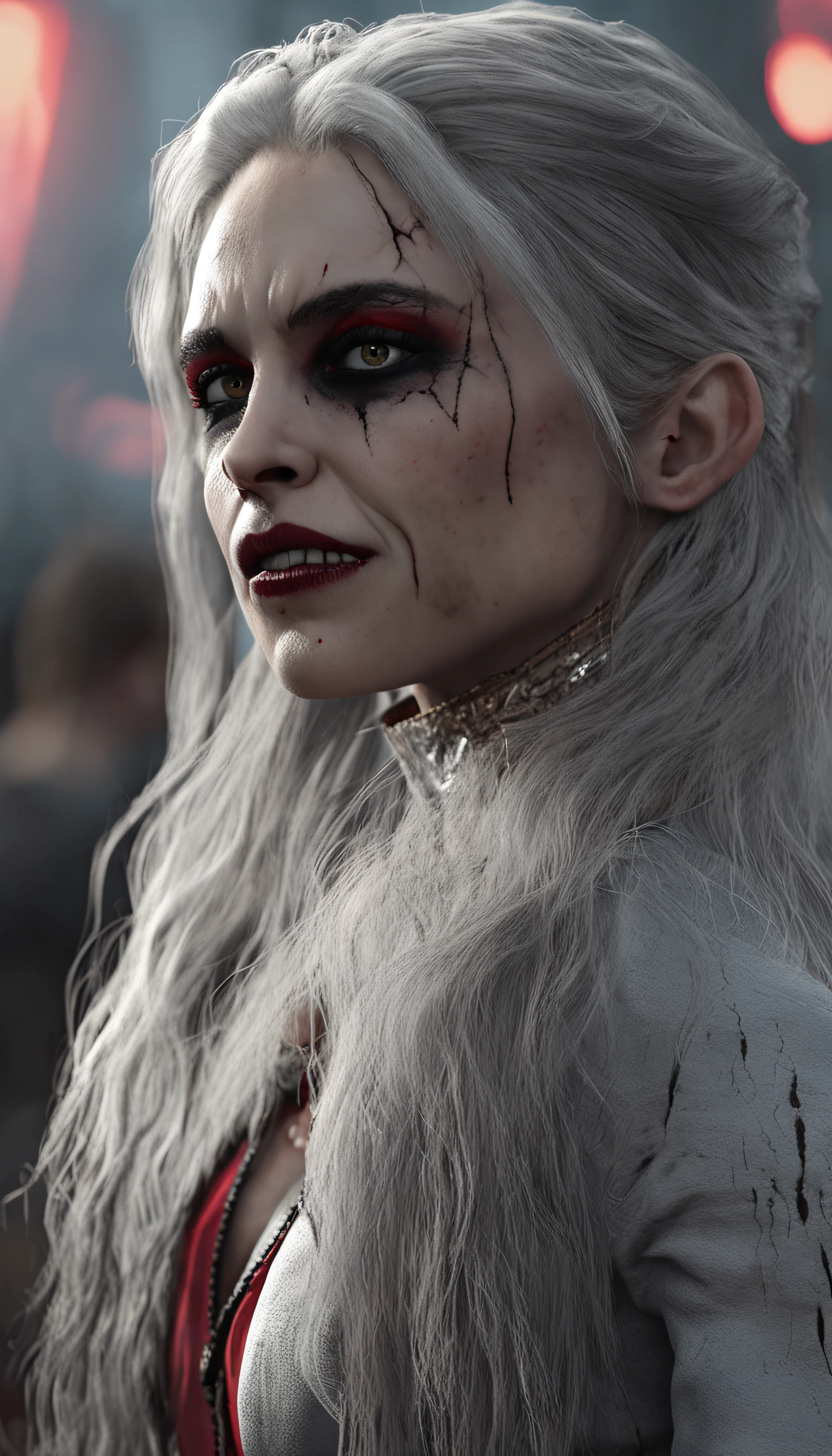 Masterpiece, highest quality, 8K HD, 1 vampire girl, Scary atmosphere, Gothic, open mouth, vampire teeth, Red eyes
，(masterpiece award winning , best quality:1. 2) , Christian Zombie Vampire, detailed face , grey eyes, cinematic , gloomy illumination, horror aesthetic, highly detailed environment, 16k, UHD, HDR, (Masterpiece:1. 5), (best quality:1. 5)