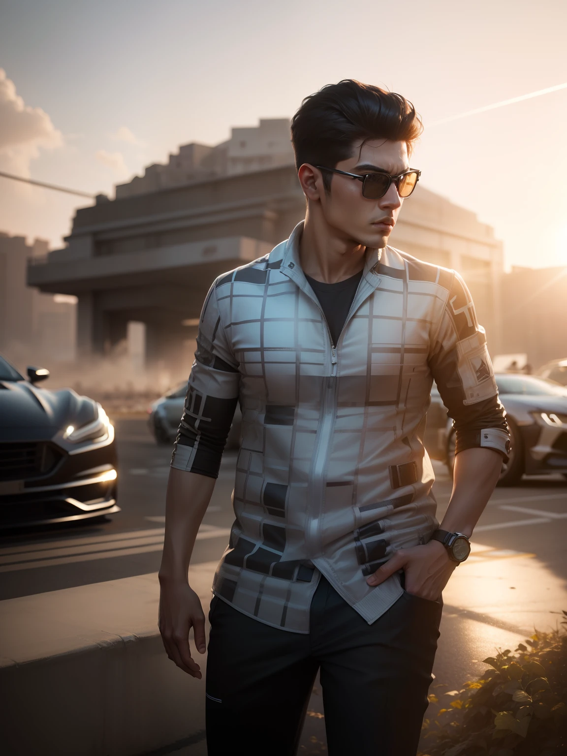 Change background agent 3 price suit ang sports car sci fi realistic face ultra hd