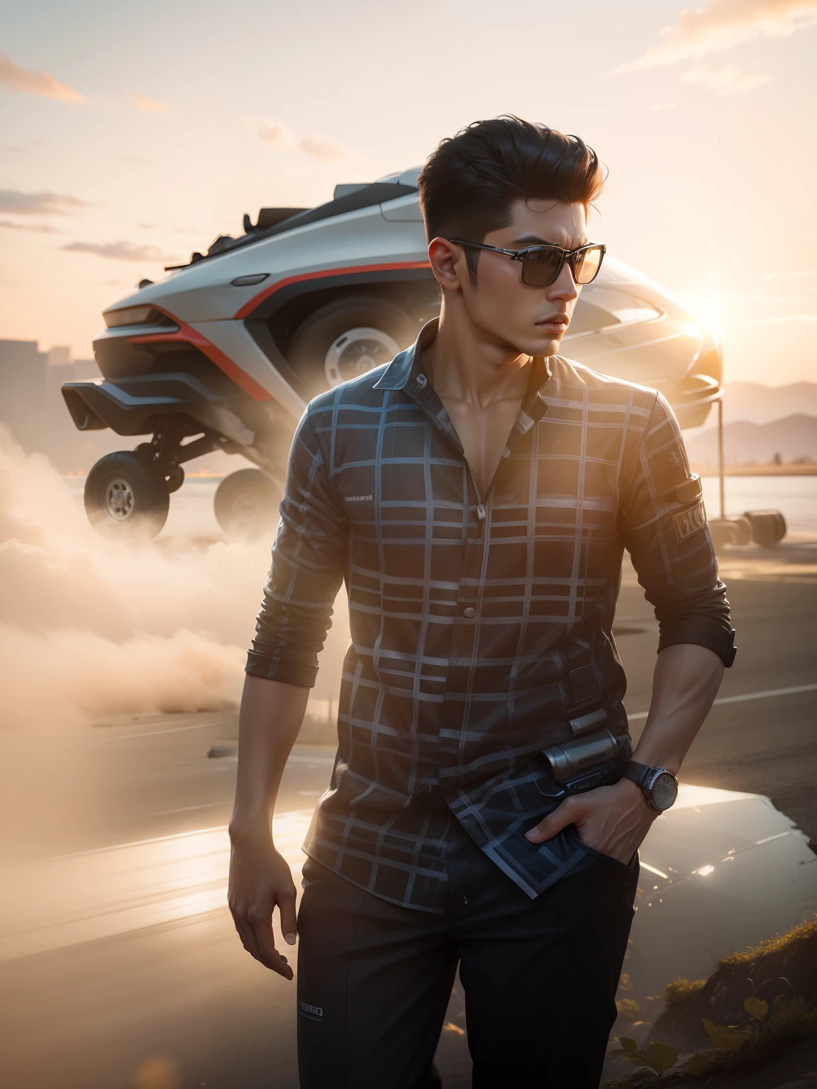 Change background agent 3 price suit ang sports car sci fi realistic face ultra hd