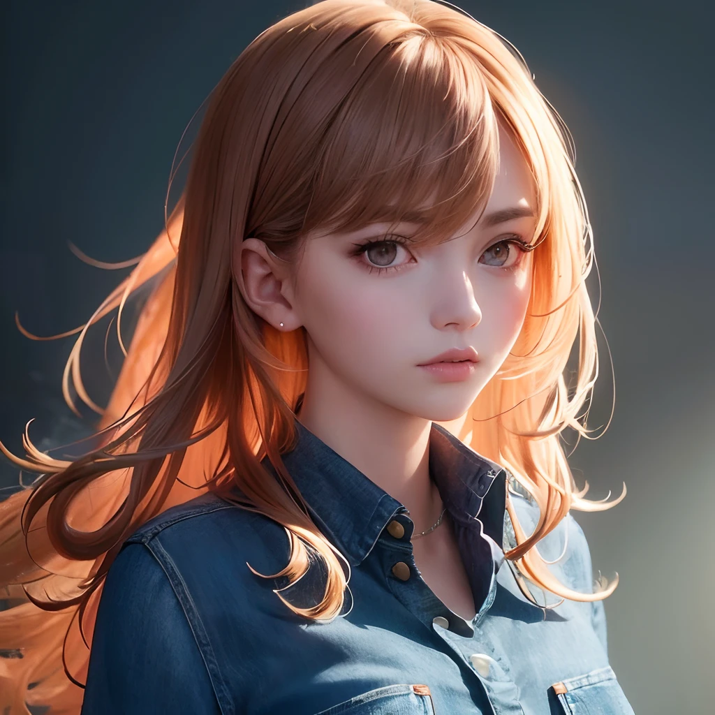 ((middlebreasts、tomgirl、the head is small))、1👩🏼、sunlights、sunlights、(Chiseled abs : 1.1)、(the perfect body : 1.1)、(short wavy hair : 1.2)、reddish brown hair、collars、chains、FULL BODYSHOT、crowdedstreets、Black blouse、Jeans wearing jacket、((denim pant))、(Highly detailed CG 8K wallpaper)、(extremely delicate and beautiful)、(​masterpiece)、(top-quality:1.0)、(超A high resolution:1.0)、beautiful  lighting、perfect lightning bolt、realistic shadow、[hight resolution]、Detailed skin、ultra-detailliert