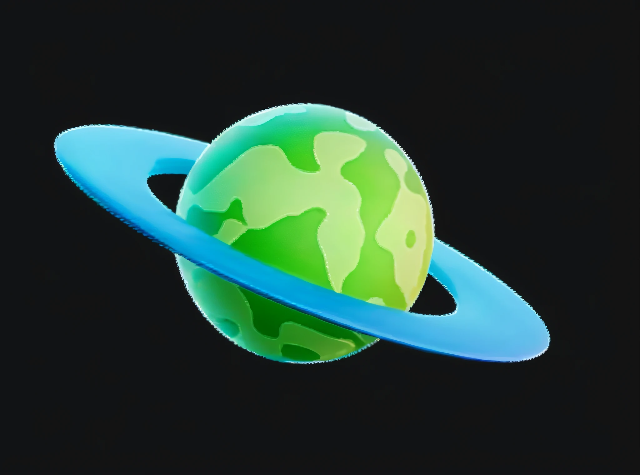 A close-up of a green and blue planet,There is a ring around it, Planet Mars, planet with rings, Saturn, Spacecore, planet earth, 3 d icon for mobile game, venus planet symbol, Planet Uranus, no planets, Round planet, planetes, planets and stars, Living planet, Saturn, another planet, Planet surface, discord profile picture