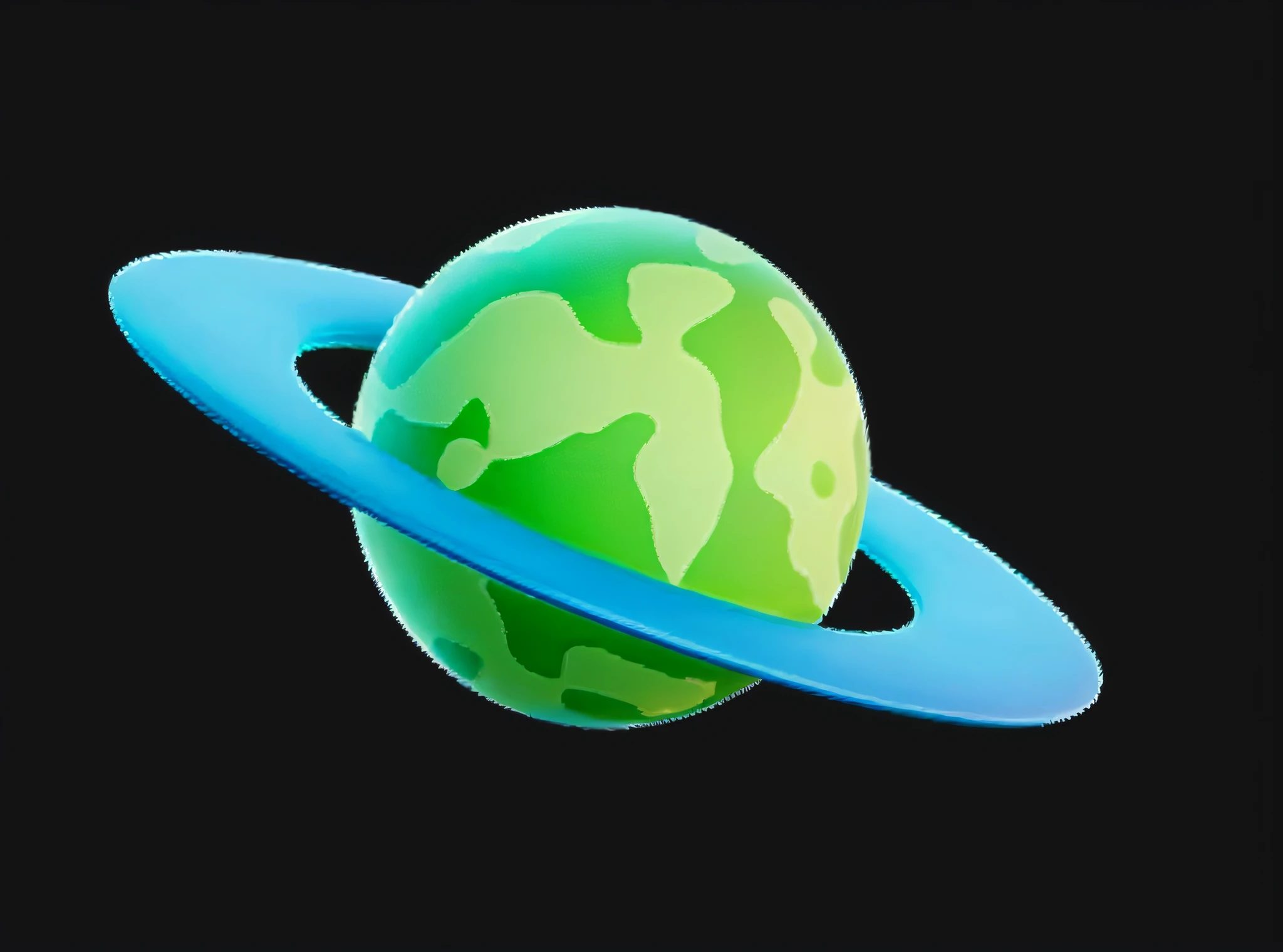 A close-up of a green and blue planet，There is a ring around it, Planet Mars, planet with rings, Saturn, Spacecore, planet earth, 3 d icon for mobile game, venus planet symbol, Planet Uranus, no planets, Round planet, planetes, planets and stars, Living planet, Saturn, another planet, Planet surface, discord profile picture