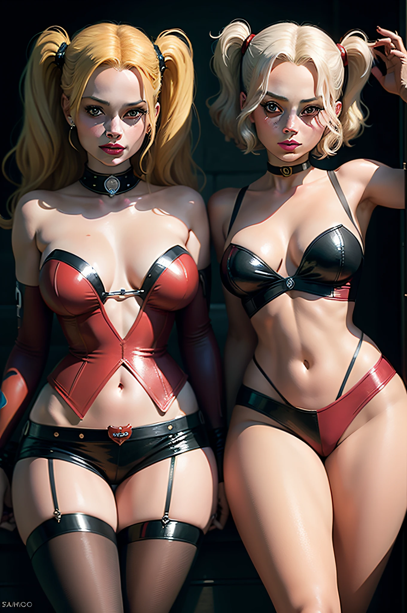 Harley Quinn, Margot Robbie, grandes seios, Looking at the camera