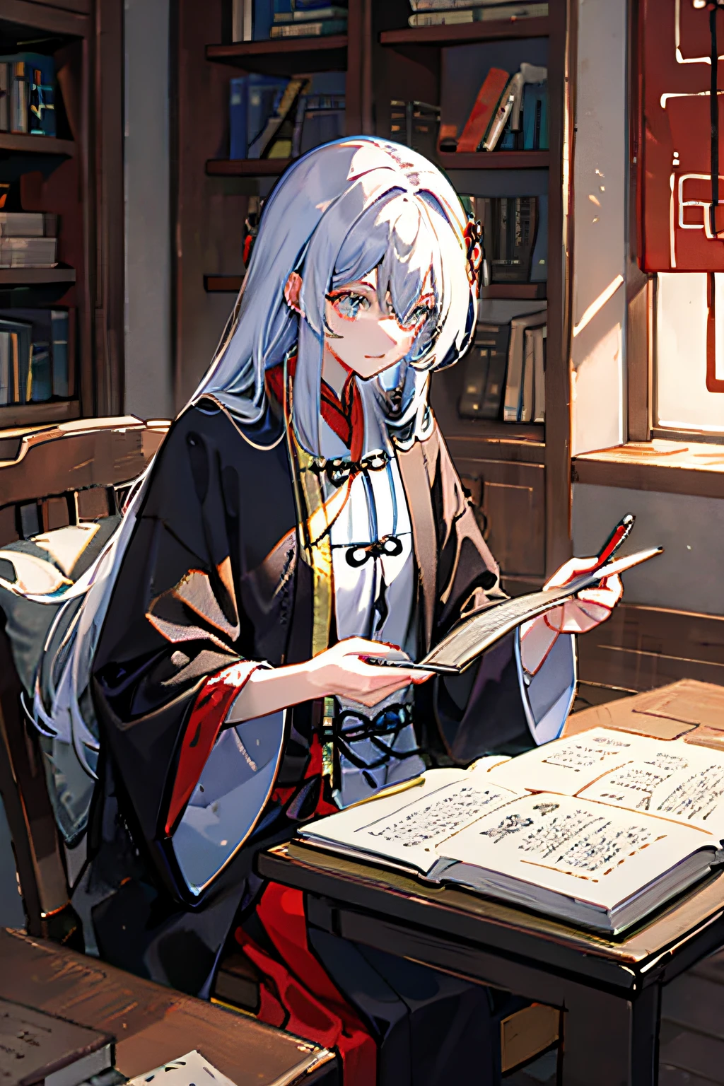 pens,Taoist robes,cultivating immortals,Ink,Books