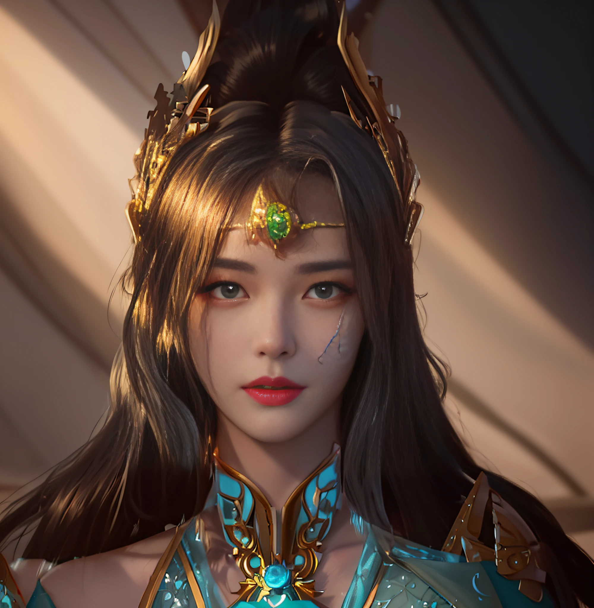 Araved woman,wearing blue dress,with a crown on her head, hyper-detailed fantasy character, portrait of an elf queen, fantasy concept art portrait, the dragon girl portrait, fairy queen, digital fantasy character, queen of the sea mu yanling, portrait of mermaid warrior, Inspired by Ai Xuan, fantasy character, An elf queen, complex fantasy character