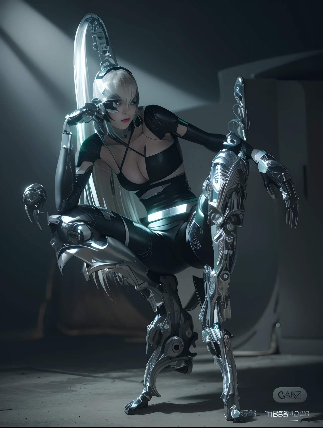 latex,Ultra-detailed complex 3D rendering of gorgeous porcelain silhouette android face, Eyes with green reflective headlights, Metal cyborgs, cyborg robot parts, 150 mm, beautiful soft studio light, rim-light, vibrant detail, Luxurious cyberpunk, Lace, Hyper-realistic, anatomically, face muscles, electric cables, micro Chip, elegant, Beautiful background, Octane rendering, HR Giger style,  8K, Best quality, Masterpiece, illustration, Extremely delicate and beautiful, Extremely detailed, CG, unit, the wallpaper, (Realistic, Photorealistic: 1.37), Amazing, finely detailed, Masterpiece, Best quality, offcial art, The 8K unit wallpaper CG is extremely detailed, Absurd, unbelievable Ridiculous, robot, silver helmets, full bodyesbian,Walking.