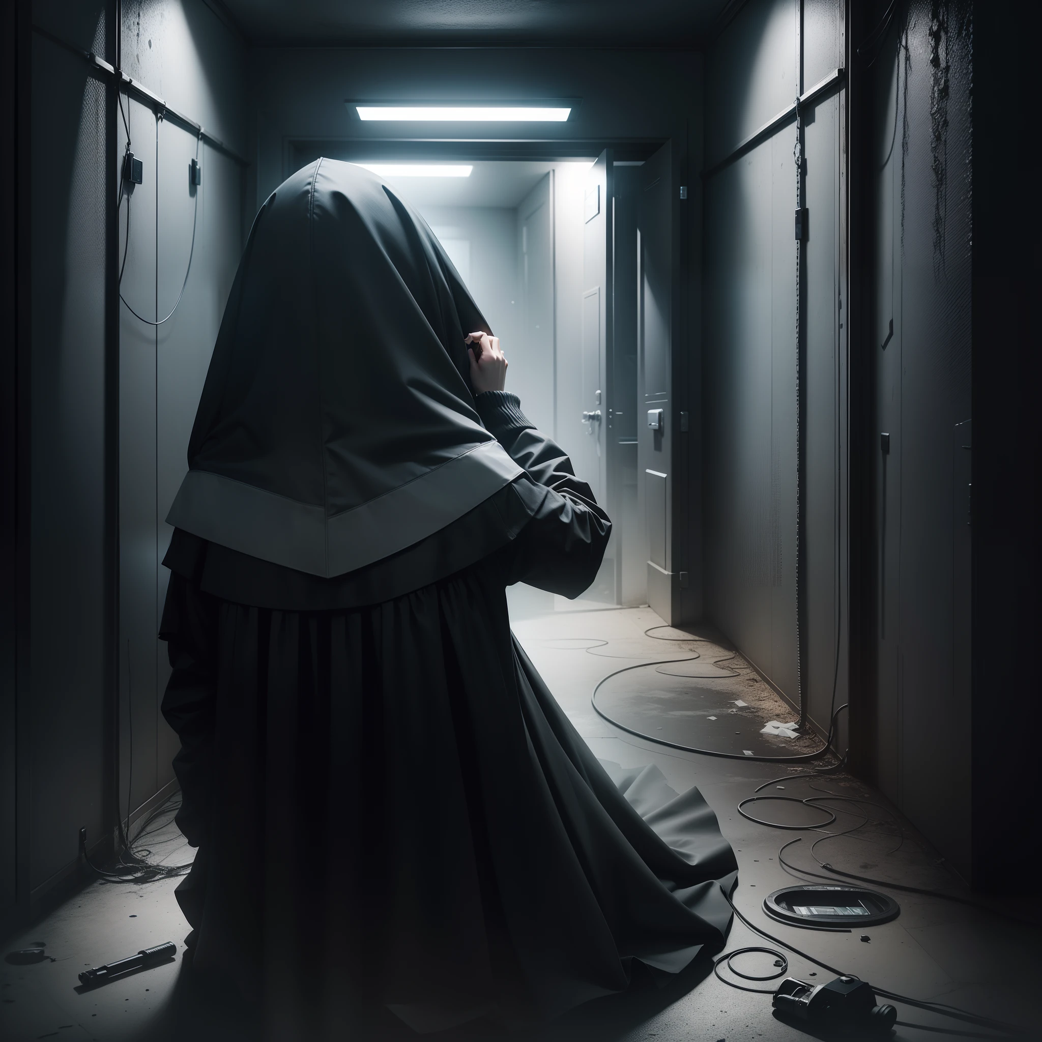 "Deep Web: mysterious, dark, hidden corners, encrypted secrets, unseen entities, digital abyss, enigmatic codes, anonymous encounters, layers of anonymity, cyber underworld, obscured identities, encrypted pathways, the unseen depths of the internet."