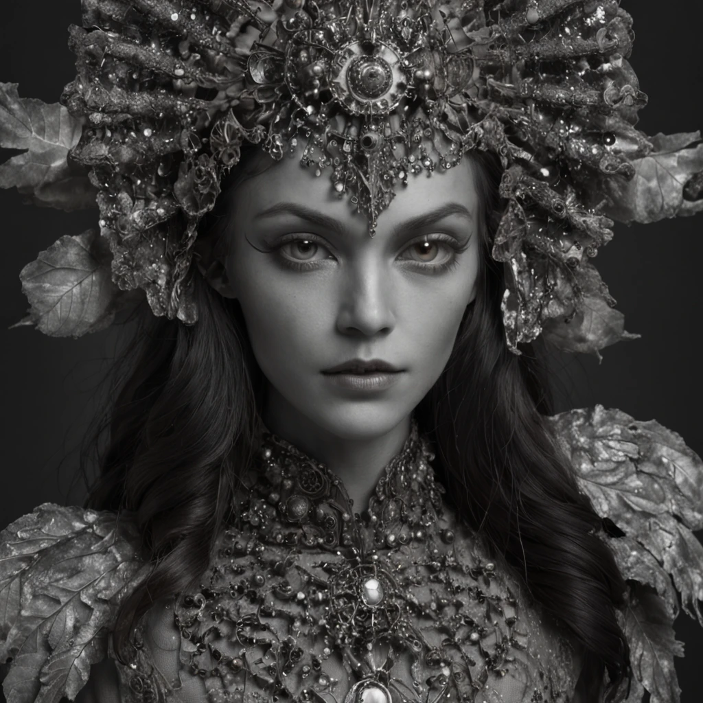 Hybrid Brazilian harpy with the face of a long-haired woman,foto estilo preto em branco ,realista