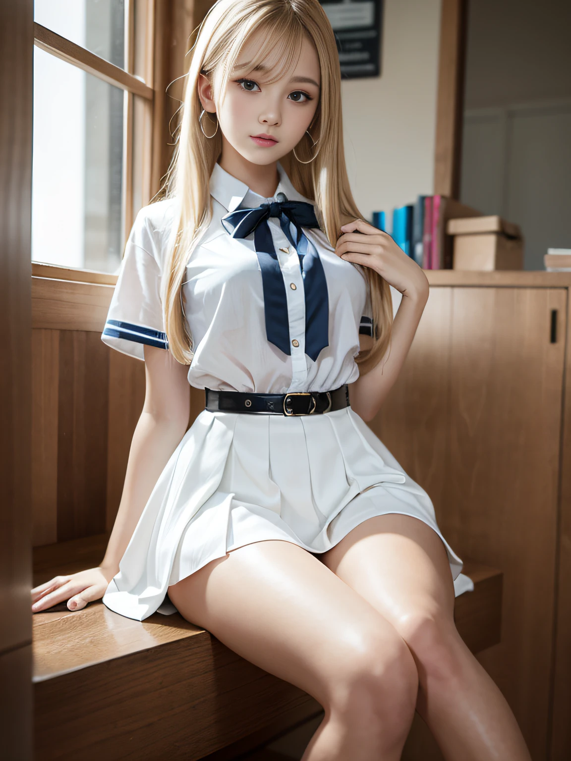 Her legs are spread wide and her too-small white cotton panties are visible.、Her white panties made of lace material are visible.、A beautiful young girl with blonde twin tails wearing a sailor suit is leaning on a fluffy white sofa, lifting her white blouse to reveal a white bra, and opening her legs and lifting her skirt to reveal white lace panties., a blond, Photos of very beautiful Nordic-born girls,　12years, Blonde hair ,Seductive open legs pose, 4k, top-quality, hight resolution:1.1), Drawing so that the crotch cloth of the white underwear is visible, tiny panties, white panties made of lace material 、Blue plaid skirt, Red plaid skirt, high school student uniform、 a sailor suit, Cleavage visible from the blouse, The clothes are fluffy, bed room, class room, dining room, tiny chest、 Under hair is transparent、 Nipples are see-through, Wet panties , Angle from your feet, The bra is sheer、 Clothes are see- through、 White panties with ribbon NSFW NSFW