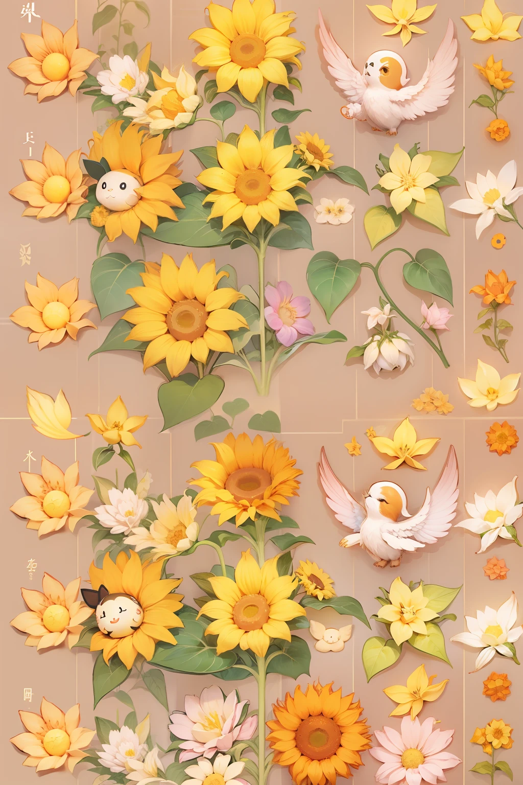 ong 、Sun flower、Angel and Kiss、kawaii、animesque