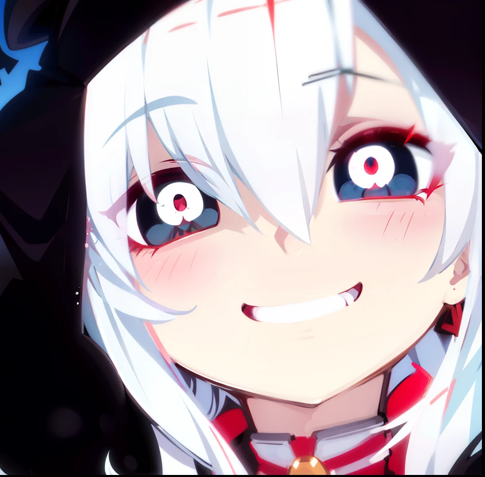 red color eyes,grin,Cute girl,Lori huge breasts cleavage,hyper HD,Villain,UHD,fang