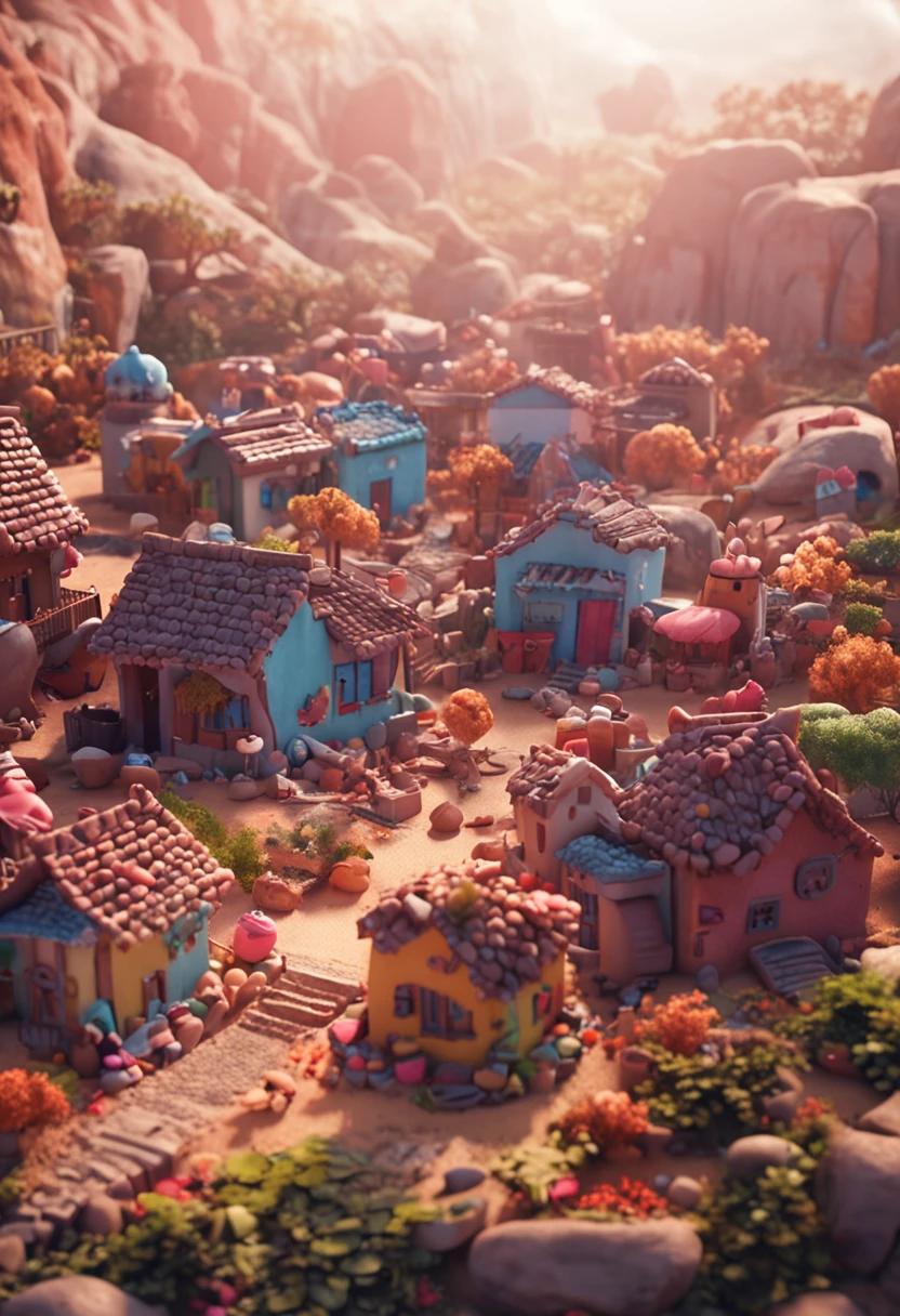 Minitary,Super Cute Clay World, Cute clay freeze frame animation, Tilt Shift,Excellent lighting,Volume Larscape,Rendering brushes,。.3D,super
detail