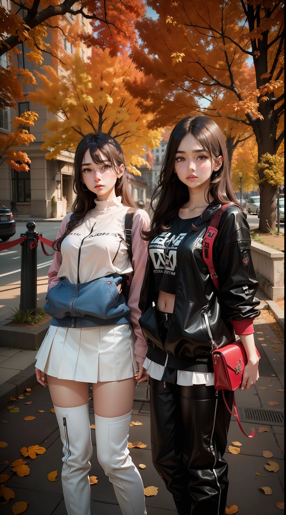 Two girl, beautiful, 4K, ultra realistic