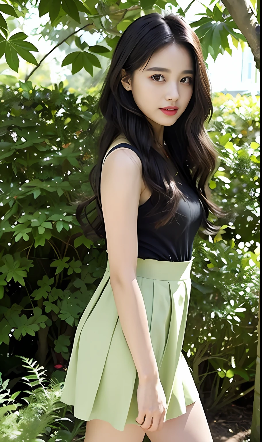 Masterpiece, Best quality,8K, 超高分辨率,Reallightandshadow,Cinema lenses,(beautidful eyes:1.1), ((中景 the scene is,The upper part of the body)),dynamicposes,On a green meadow,The gentle goddess came with gentle steps。He wore a dress,A gentle breeze blows,The skirt dances lightly。The sun shone through the leaves in her hair,Reflecting her clear eyes and gentle smile。Colorful butterflies flutter around her,Flowers bloomed at her feet,It was as if nature was cheering for her。