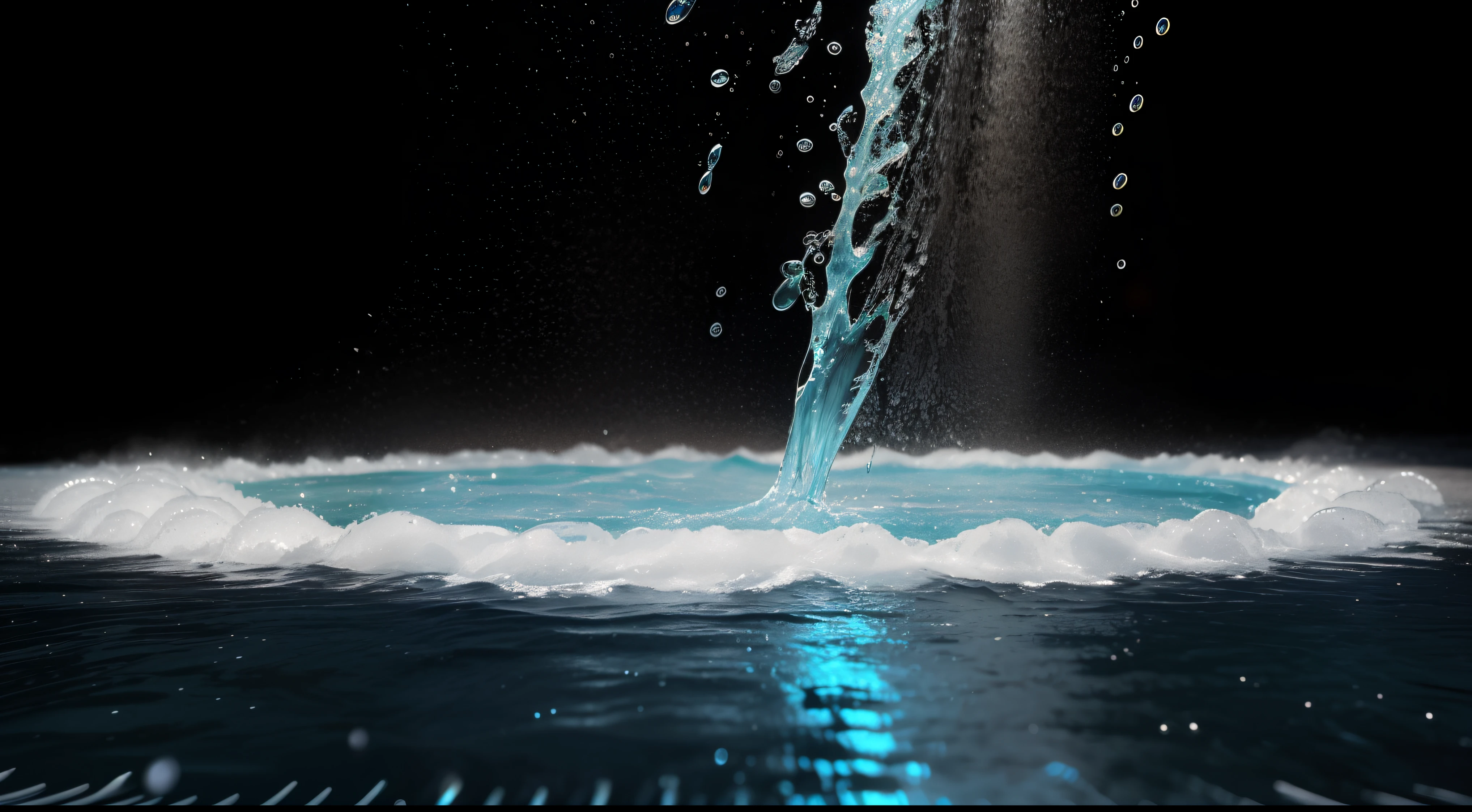 ((gotas de lluvia cayendo en un charco de agua, solo lluvia, gotas y salpicaduras multicolores )), (fotogragia digital ,luz diurna, gran acercamiento, zoomed, , salpicaduras gotas congeladas multicolores, ondas expansivas en circulos concentricos en la superficie del agua, brillos tornasolados), Alberto Severo art, obra hiper realista, efectos 3D, Ultra HD, obra de arte magistral ,cinematic lighting,16k Arte digital 4K altamente detallado, Pintura digital intrincada, Arte digital detallado 4K,Esta cautivadora pantalla, skillfully crafted with the animation capabilities of Cinema 4D, Bring water droplets to life in a symphony of textures and colors. The final composition, Enriched with gamma correction and tone mapping techniques, reflects the unique artistic styles of Alberto Severo