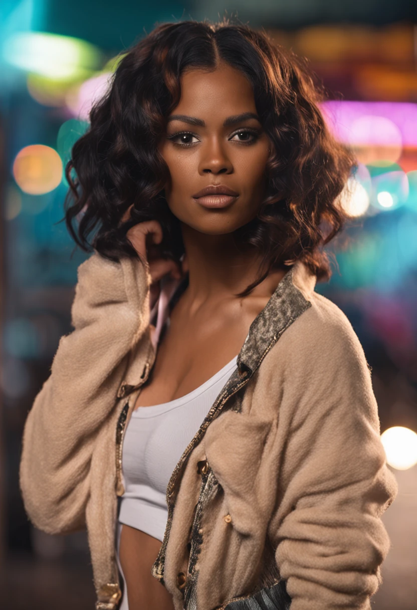 A black woman with blonde hair can be considered a unique and attractive combination. A pele morena geralmente complementa as mechas loiras, destacando ainda mais a beleza dos cabelos. Hair color can range from a light blond to a darker blond, and the intensity of the color can be adapted according to personal preferences. This combination of physical characteristics can result in an exotic and rather flashy appearance. imagem e PNG