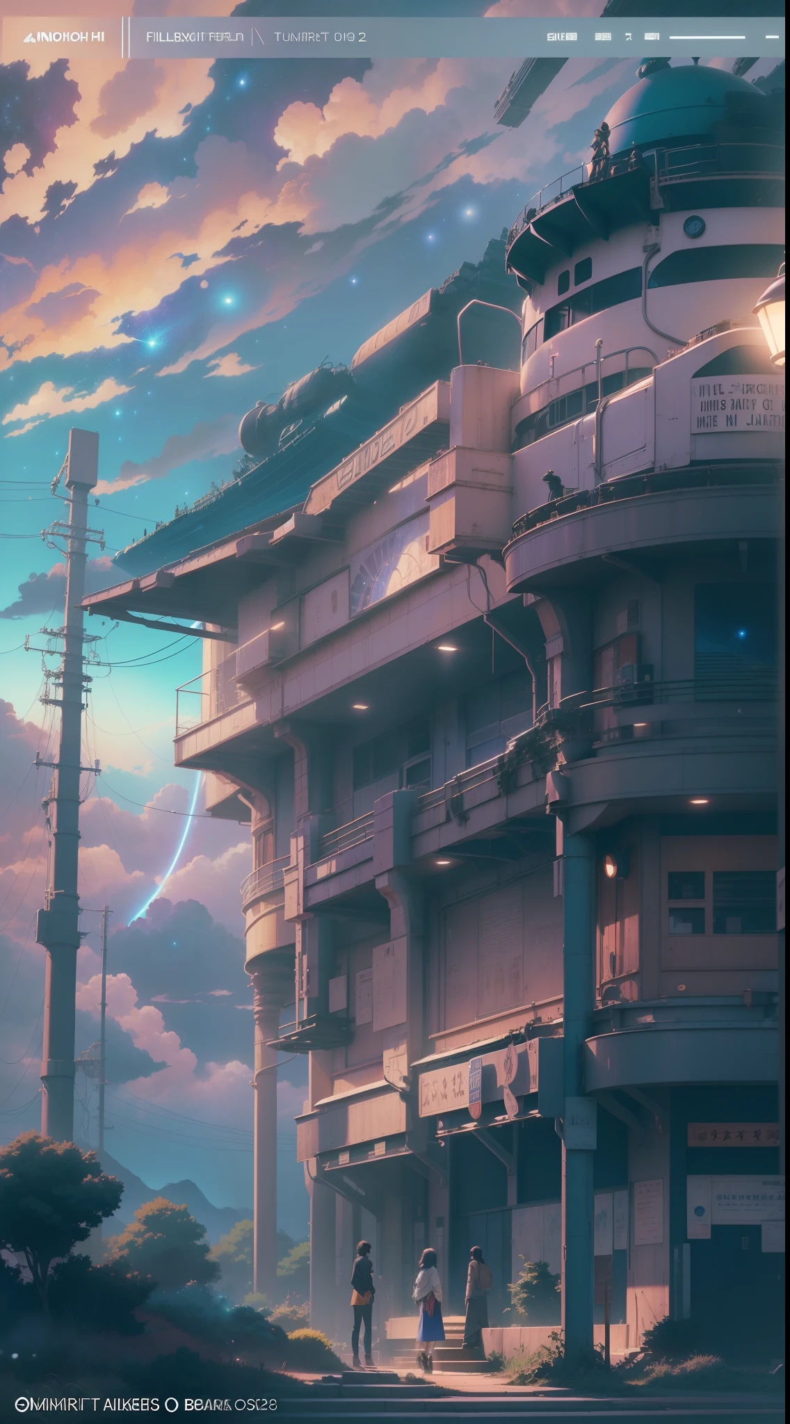 Ultra HD |, 8k, Starry sky, universo, Noite, aurora, Arte conceitual de Makoto Shinkai, Tumblr, magic realism, bela cena de anime, cosmic sky. por makoto shinkai, ( ( ( Makoto Shinkai ) ), arte de fundo do anime, Fundo do anime, Estilo Makoto Shinkai, fundo do filme anime, galaxy express, Sem humanos. --S4