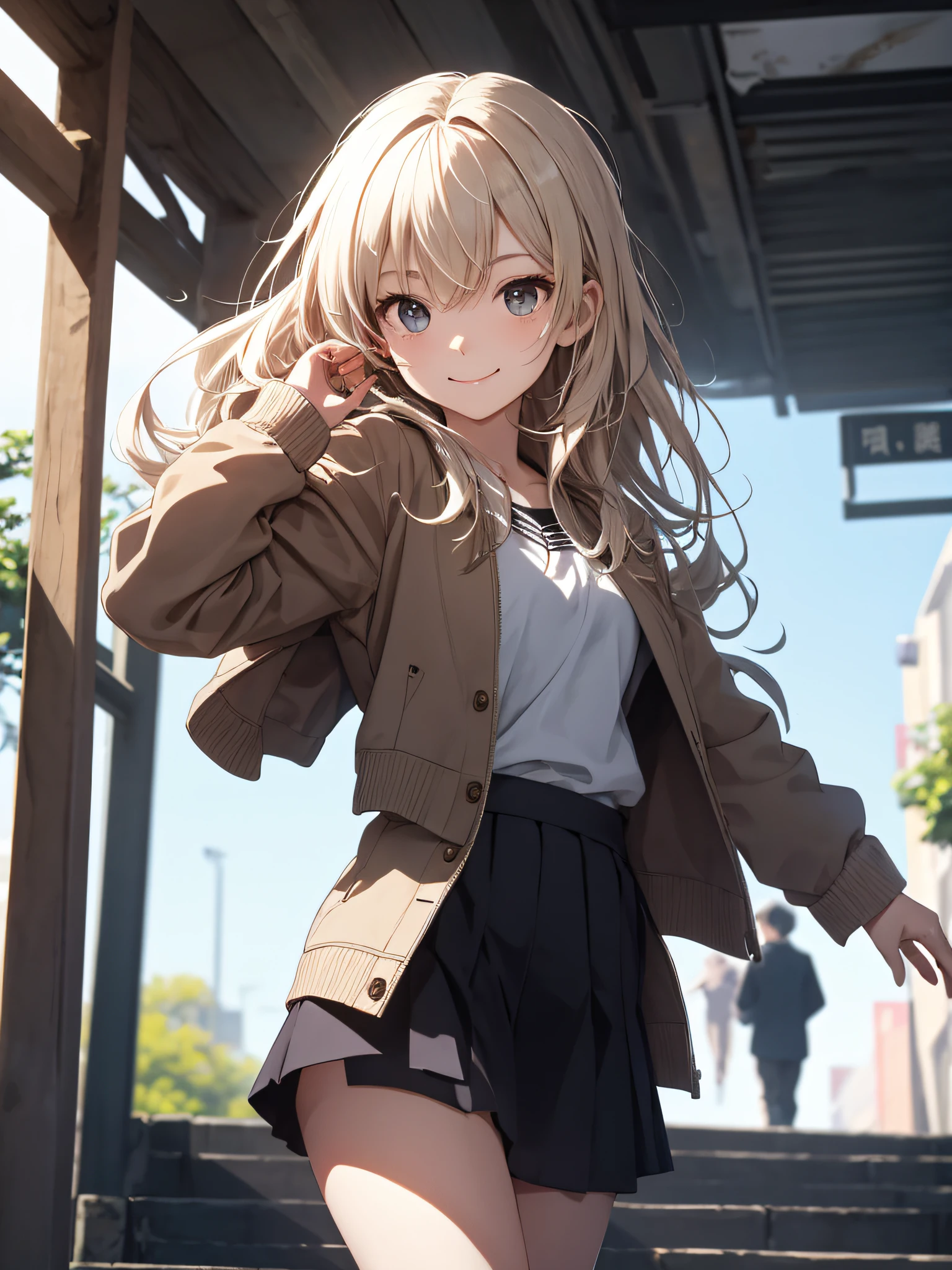 On a bright spring day(In the daytime:1.0),Under a clear blue sky(Skysky:1.0),
break
A high school girl walks,The hair dances gently in the wind(the hair:1.0)。The image is softened at the edges,The youthful and energetic nature of the scene is captured。
break
Her smile is presented in soft focus,Illuminates the surroundings(ssmile:1.0)。
break
Every step she takes is full of energy(stride:1.0),Her light laughter sounded in the air(giggles:1.7),Perfect integration with soft focus technology。
break
The background is slightly blurred,Highlights her scene in this spring。