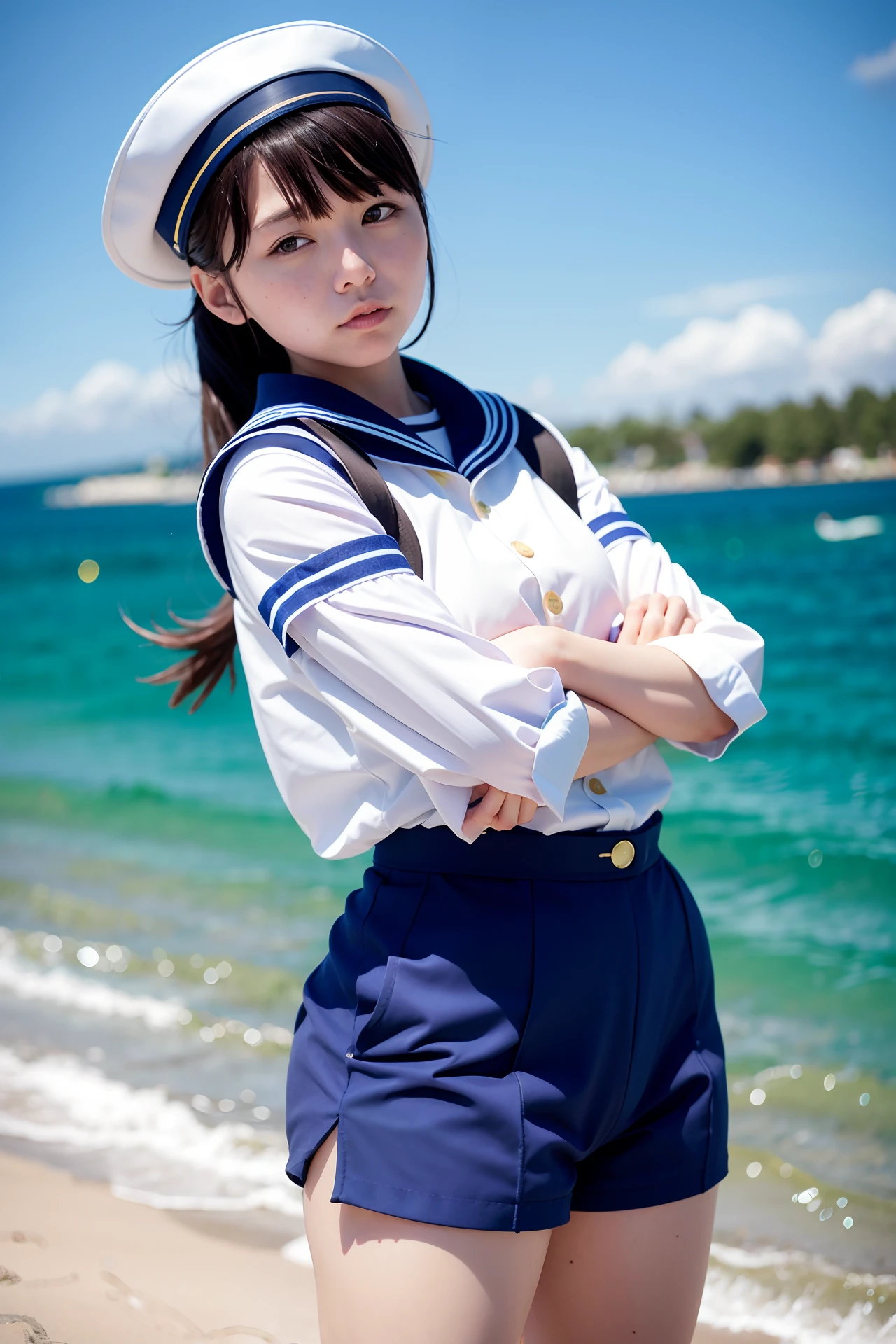 arms cuffs、a sailor suit