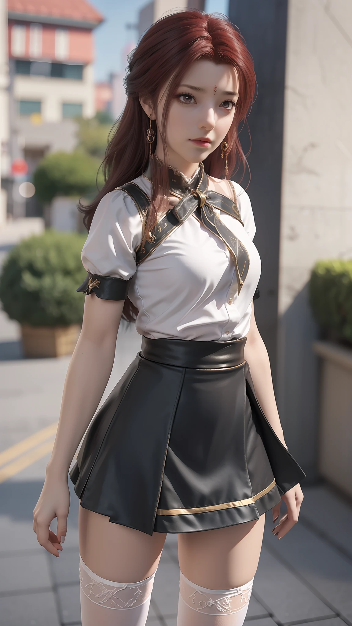 nffsw, masterpiece, hightquality, high detailing, top-quality, Hi-Res, hard disk, 16 K, 8K, 4K, Award-winning, BREAK, surrealism, 真实感, depth of fields, 电影灯光, Back lighting, Symetrical, Bokeh, F/1.8, Eye level shots, 35 mm, Hasselblad, extremely delicate and beautiful, ighly detailed, astonishing、finely detail, masterpiece, top-quality, Official art, absurderes, Incredibly ridiculous, huge filesize, ultra-detailliert, hight resolution, ighly detailed, a beautiful detailed girl、 (Walk the runway wearing Vivienne Westwood clothes:1.4),(Dr.Martens:1.3),Short hair, , asymmetrical bangs, Blonde hair with short twin tails,Shiny hair, Delicate beautiful face, red blush、(Deep Blue Eyes:1.3), Colorful spotlights、Stage Proof、illuminations、White skin, hair clips,