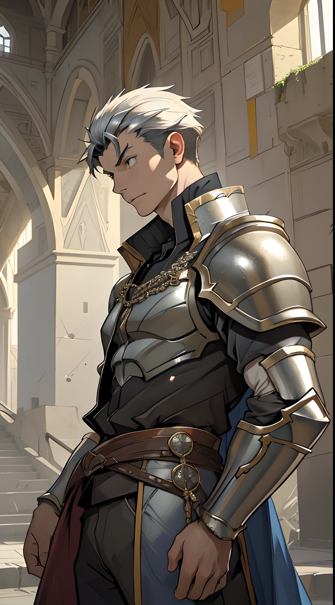best quality, masterpiece, stocky man, short blond hair, he looks like laios touden, wearing metal armor, no bottoms, cumshot, projectile cum, bukakke, facial, open mouth gasping for air, blushing, hands chained to dirty dungeon wall, sexy, gay, homoerotic, extremely dramatic shadows, romantic atmosphere, perfection, no watermark, no logo,