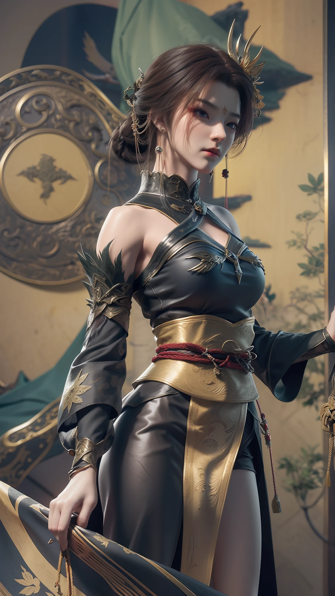 Kneel on the blanket, concept-art：Hero, Trend of CGsociety, Fantasy art, Guviz-style artwork, Guviz, Smooth anime CG art, Keqing from Genshin Impact, Ruan Jia and Artgerm, full-body xianxia, A flowing translucent magic robe