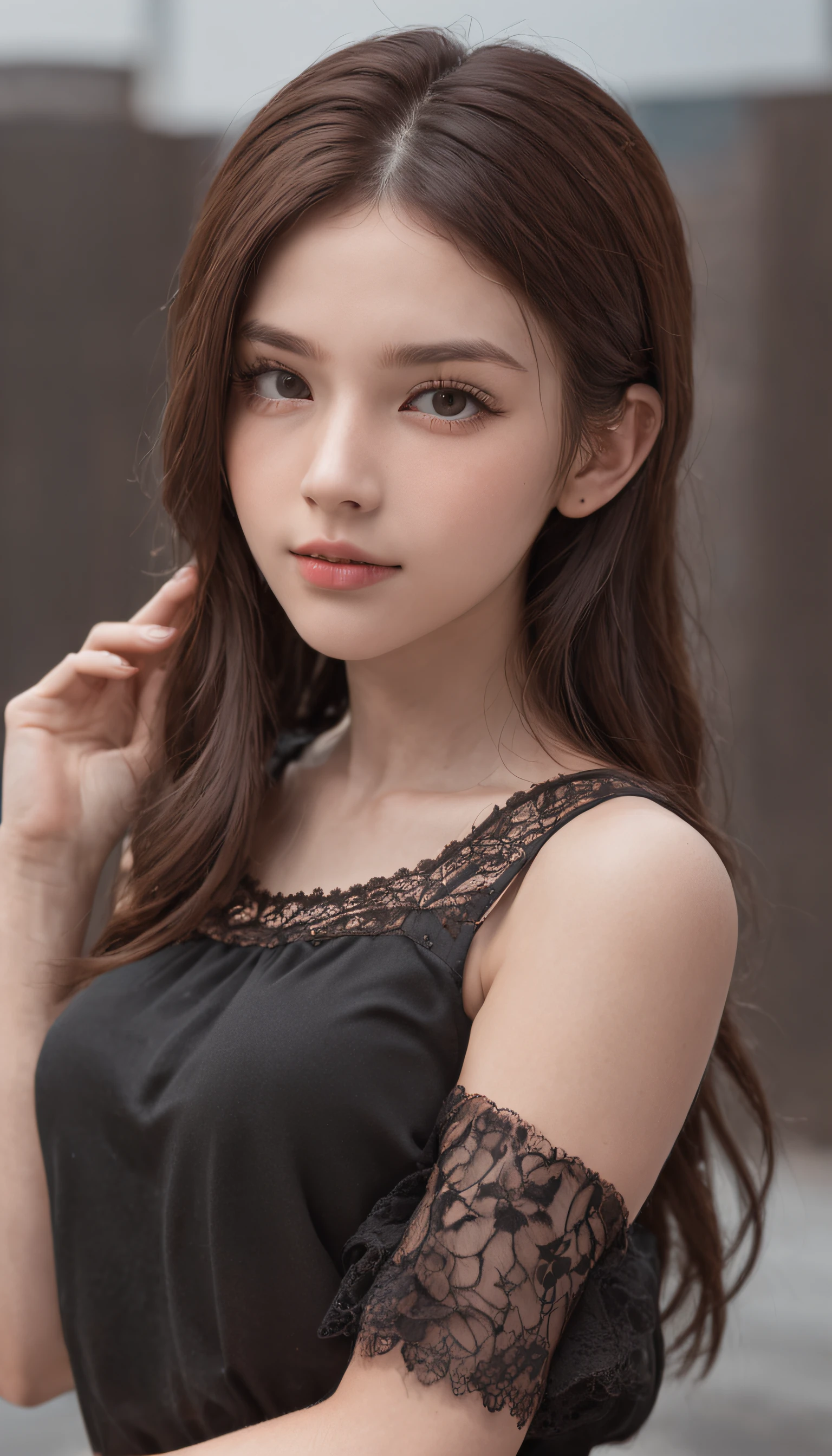 High quality，tmasterpiece，超A high resolution，(Photorealsitic),（realisticlying：1.4），RAW photogr，1girll，(Full body photo，inside in room，sit a chair，legs crossed)，good looking face，slim，Dignified，Small fresh，（White collar blouse，Black short skirt），ssmile，cabelos preto e longos，Beautiful Hair Accessories，Beautiful teenage girl，Detailed scene, beautiful digital illustrations, detaileds，ultra-detailliert, cinematic quality, (Beauty and aesthetics，big breasts beautiful)，Correct hand，anatomy correct, ((From below))