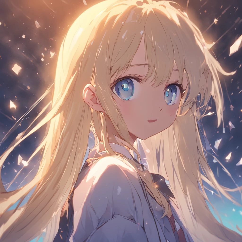 portlate、(School Uniforms)、bright expression、poneyTail、Young shiny shiny white shiny skin、Best Looks、Blonde reflected light、Platinum blonde hair with dazzling highlights、shiny light hair,、Super long silky straight hair、Beautiful bangs that shine、Glowing crystal clear attractive big blue eyes、Very beautiful nice cute girl、Lush bust、with slit、((full body seen))