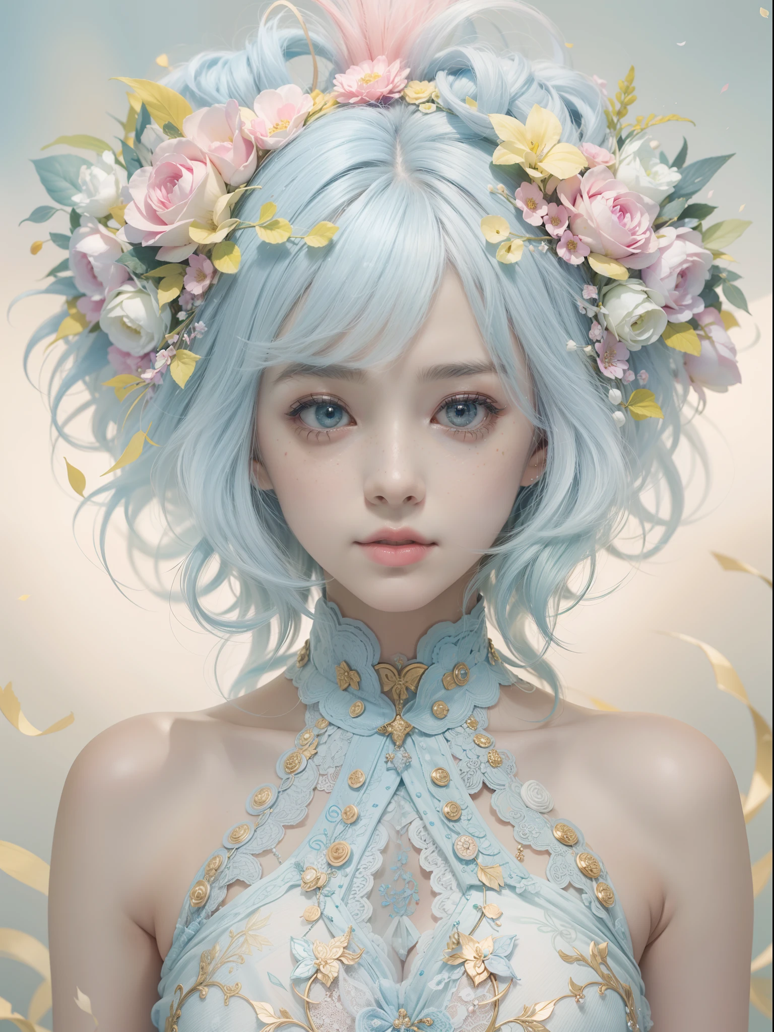 girl with(独奏)、Photo、Fantastical、(Loretta Luxe:1.3)、PastelColors:0.6、hitornfreckles、surrealism:1.1、Low contrast、ultra-detailliert、8K、