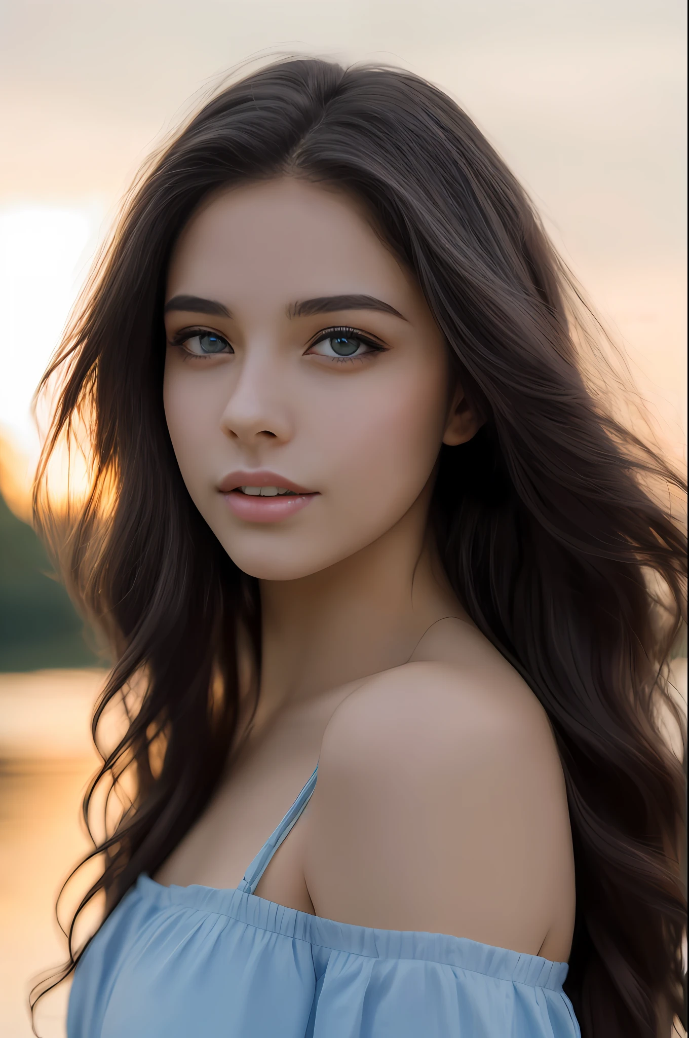 arafed woman with long hair and blue dress posing for a picture, gorgeous young model, beautiful young girl, beautiful young woman, beautiful young face, soft portrait shot 8 k, very beautiful young woman, a beautiful young woman, extremely beautiful face, young beautiful woman, beautiful portrait image, young beautiful face, photo of a beautiful woman, beautiful portrait photo