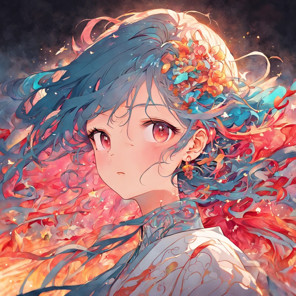 (White background:1.4),(Silhouette of a girl's head, Eyes closed, colorfull long hair, Oriental elements),(Chinese illustration:1.3,paper art:1.3, Quilted paper art:1.2),( reasonable design, Clear lines, High sharpness,Best quality, Very detailed, Masterpiece, movie light effect, 4K )