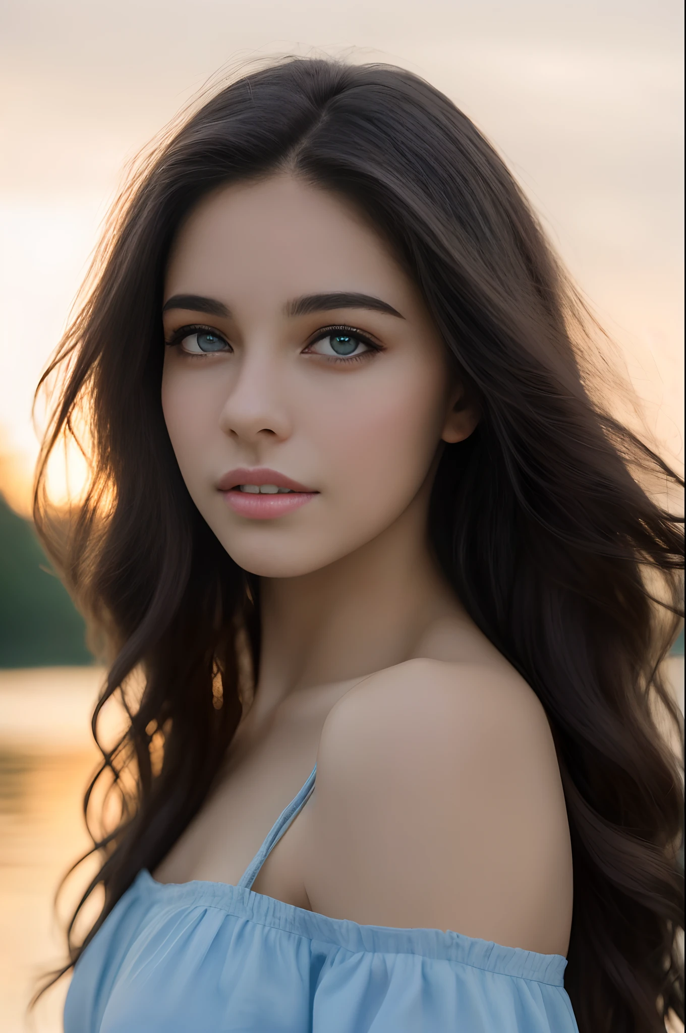 arafed woman with long hair and blue dress posing for a picture, gorgeous young model, beautiful young girl, beautiful young woman, beautiful young face, soft portrait shot 8 k, very beautiful young woman, a beautiful young woman, extremely beautiful face, young beautiful woman, beautiful portrait image, young beautiful face, photo of a beautiful woman, beautiful portrait photo