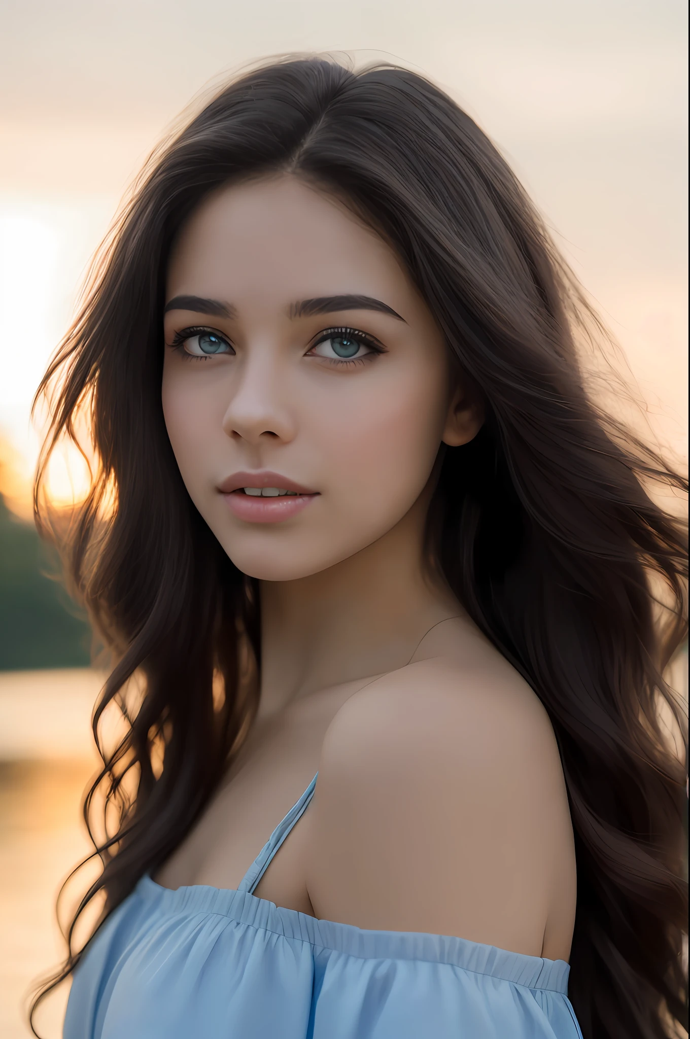 arafed woman with long hair and blue dress posing for a picture, gorgeous young model, beautiful young girl, beautiful young woman, beautiful young face, soft portrait shot 8 k, very beautiful young woman, a beautiful young woman, extremely beautiful face, young beautiful woman, beautiful portrait image, young beautiful face, photo of a beautiful woman, beautiful portrait photo
