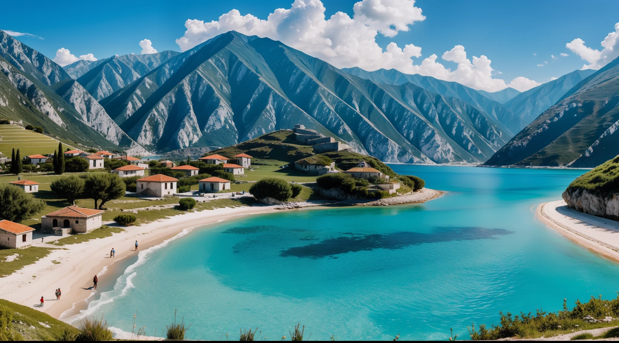 Enchanting charm of Albania's landscapes:0.2 The mesmerizing and alluring beauty that graces Albania's picturesque scenery, showcasing a blend of coastal shores, rugged mountains, and rich historical sites, coming together to create a captivating tapestry of natural wonder.