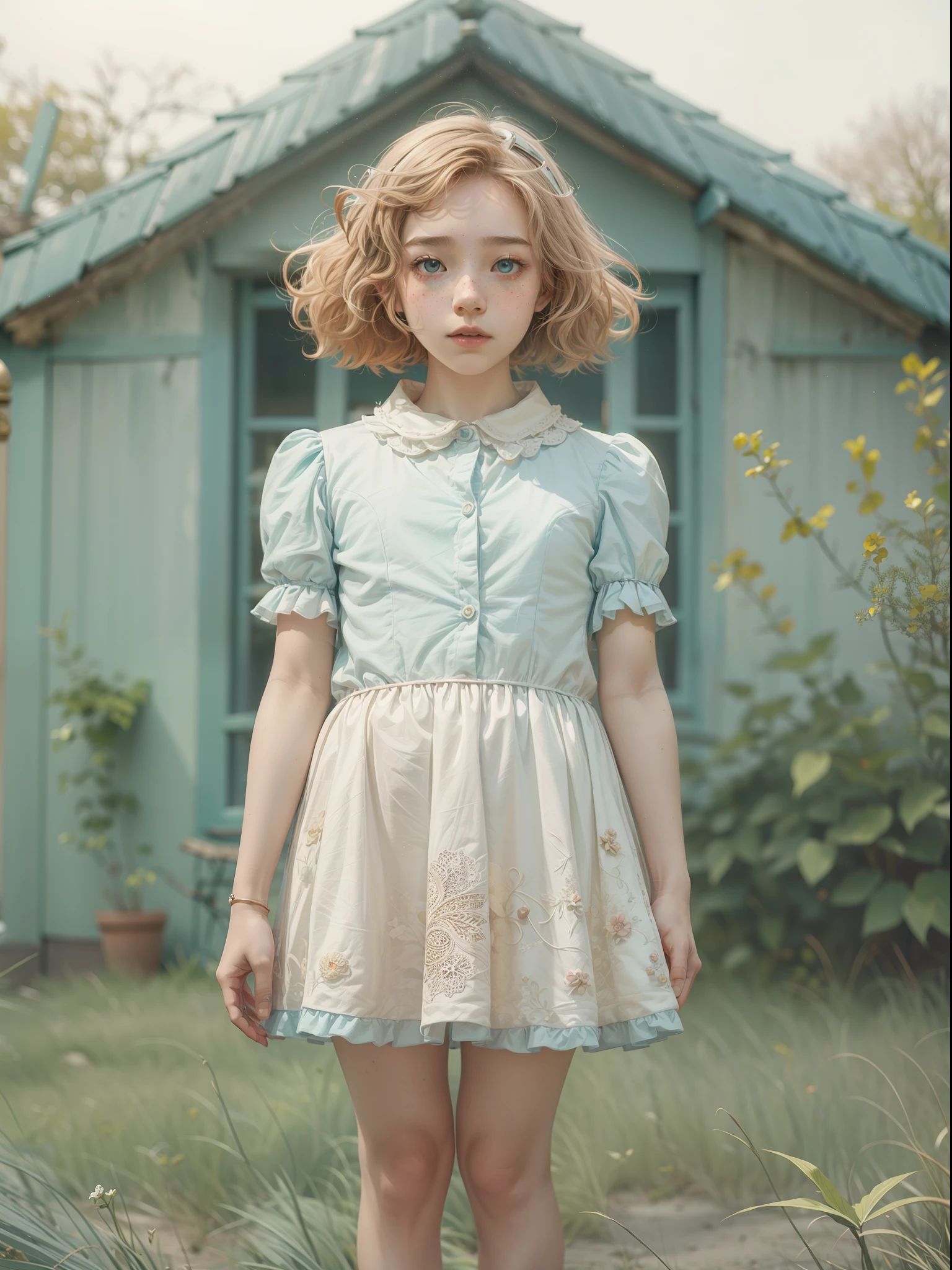 girl with(solo)、Photo、Fantastical、(Loretta Lux:1.3)、PastelColors:0.6、hitornfreckles、surrealism:1.1、highcontrast、ultra-detailliert、8K、