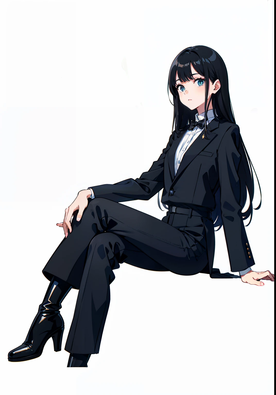 best quality, masterpiece, highres, solo, (saori_bluearchive:1.10), (black business suit:1.40), (tie:1.20), (sunglasses:1.25), (white gloves:1.15), (white shirt:1.10), (black skirt:1.15), (smoking:1.20), handsome, 31 <lora:saori_bluearchive:0.80>