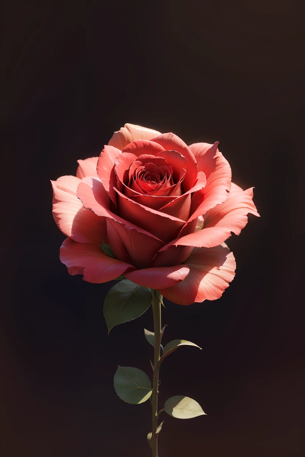 A blooming rose in the middle