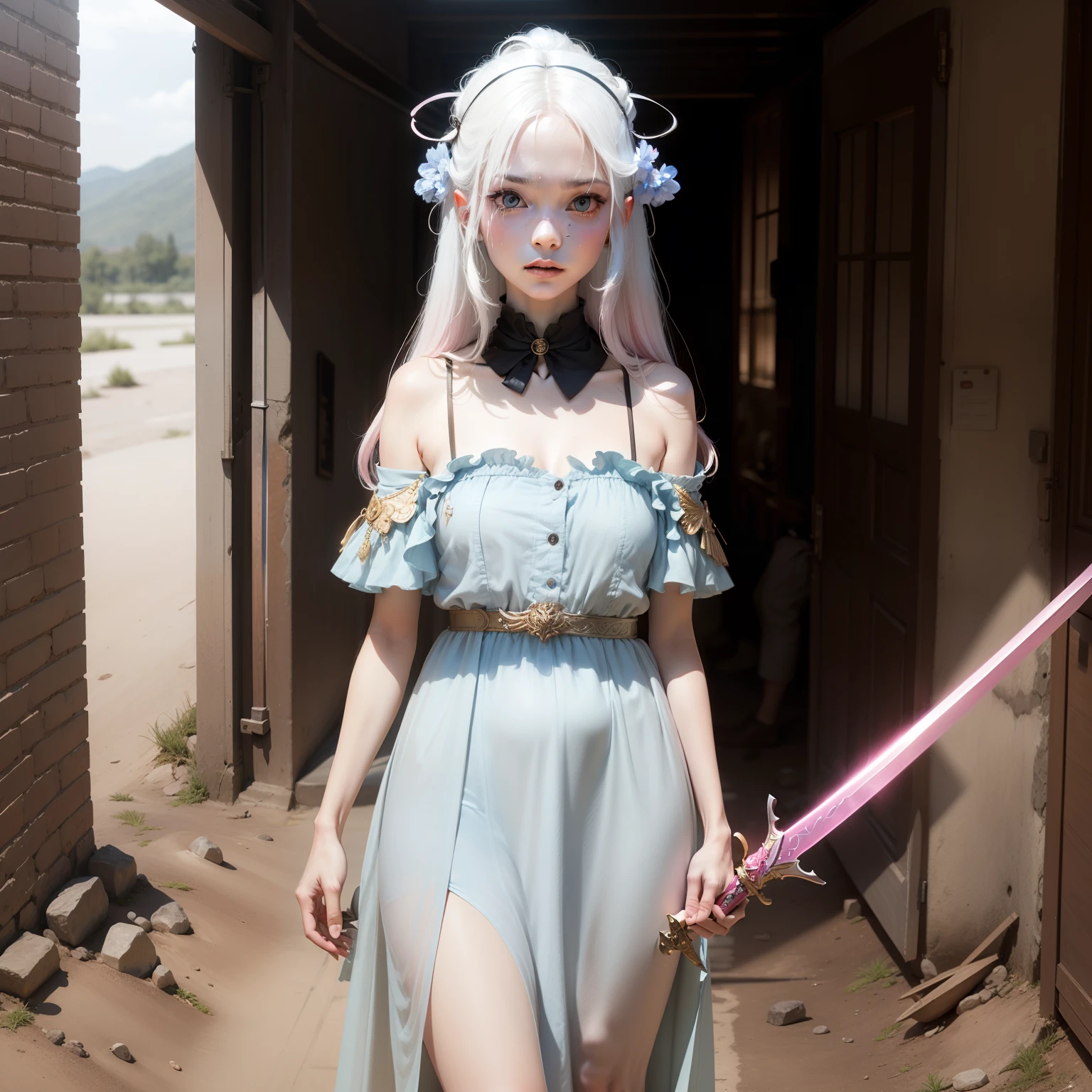 A long and pink sword