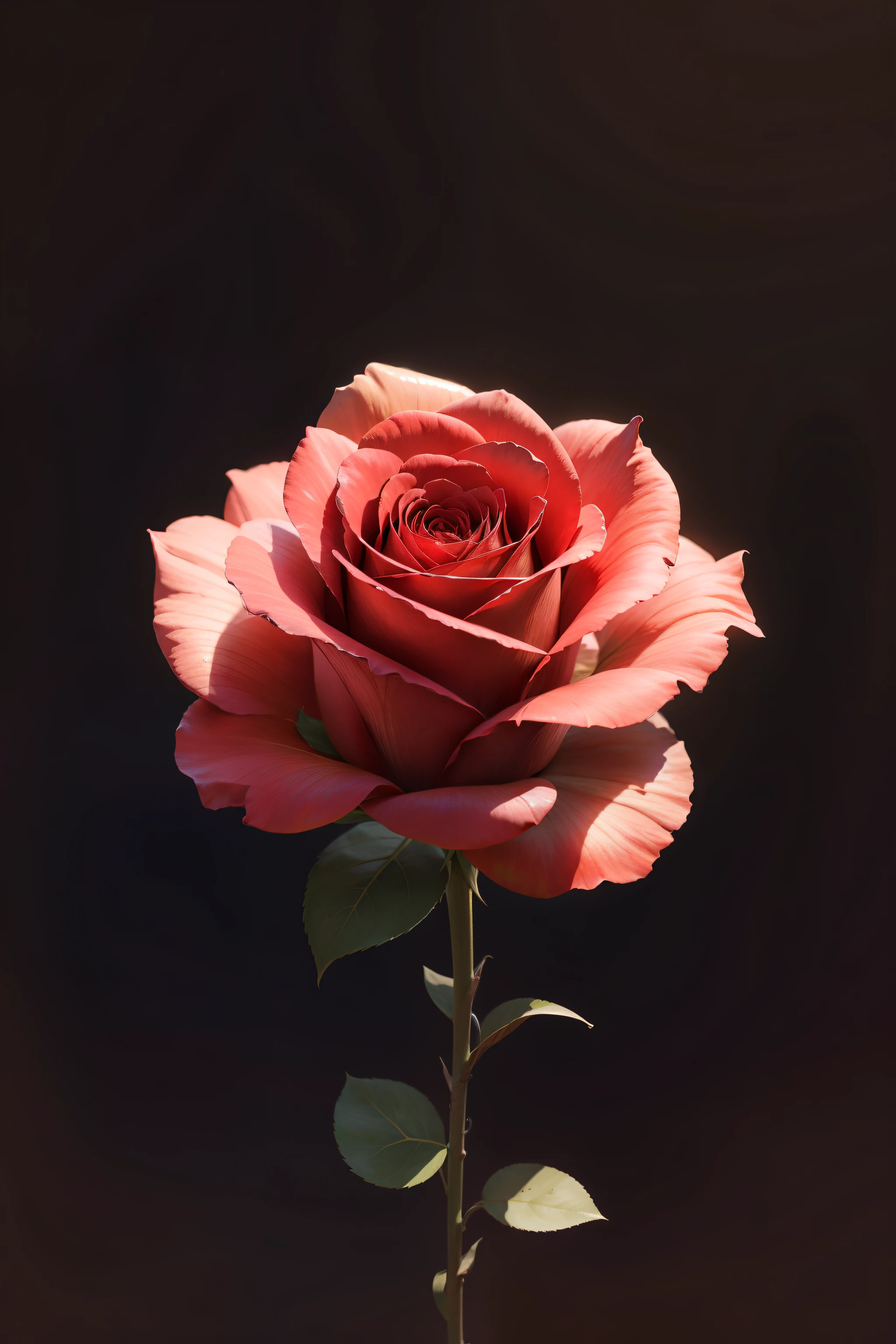 A blooming rose in the middle